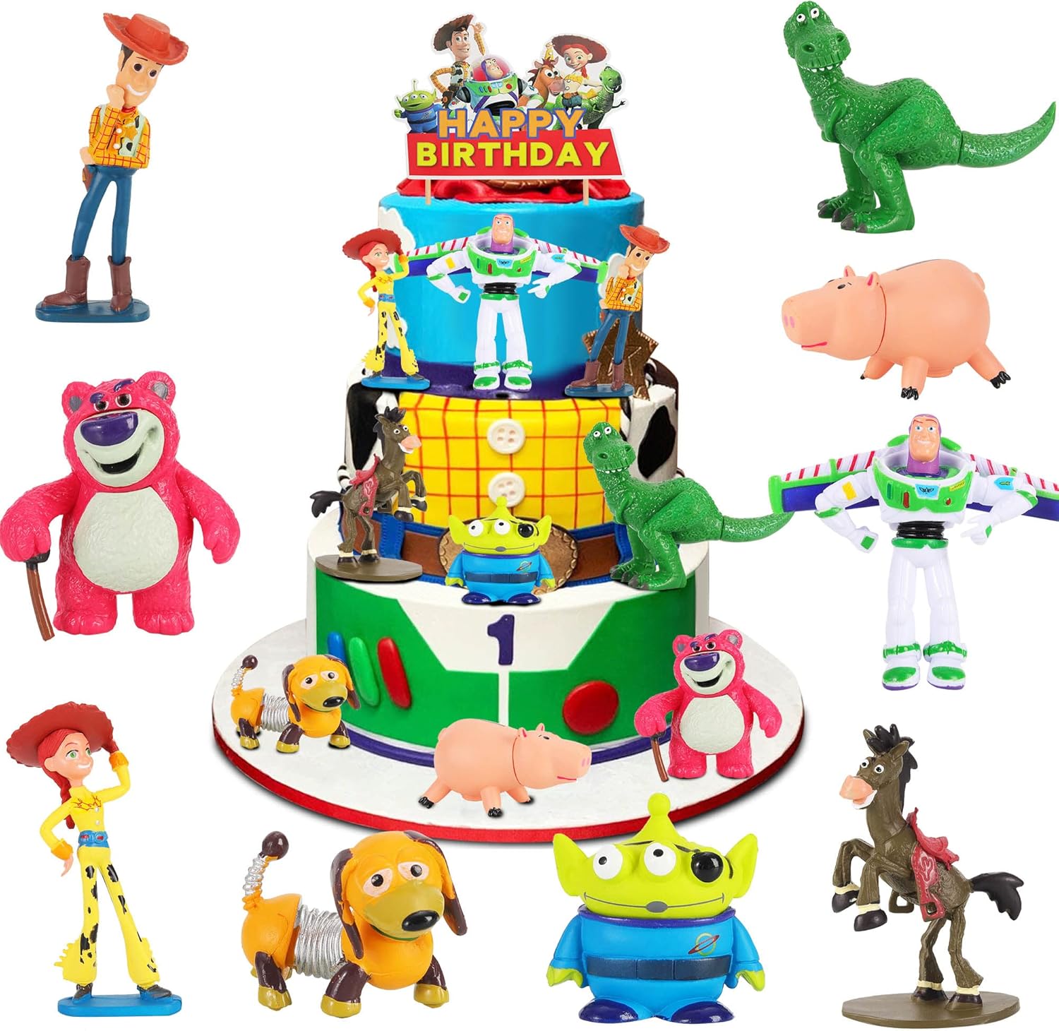 9Pack Story Action Figures with Cake Topper for Kids