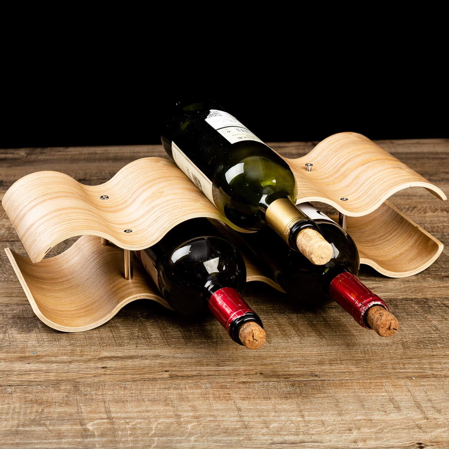 7-Bottle 2-Tier Wave Desktop Wine Rack