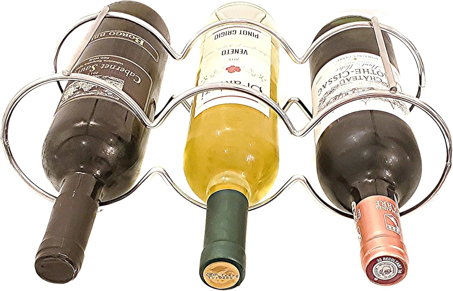 Stackable Wine Rack Bottle Holder in Silver