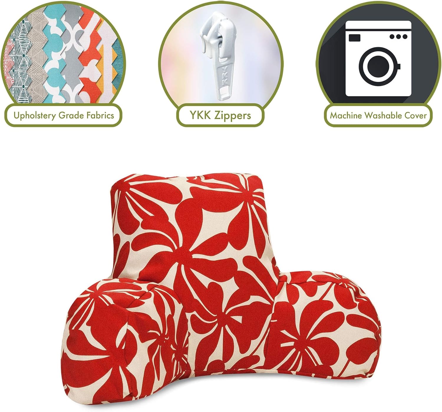 Majestic Home Goods Plantation Reading Pillow Red