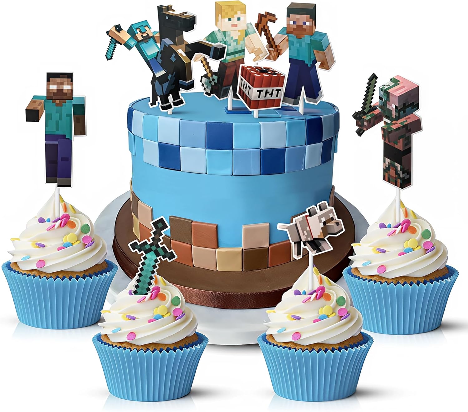 V TOWER 9 Pcs Video Game Cake Topper Set 1