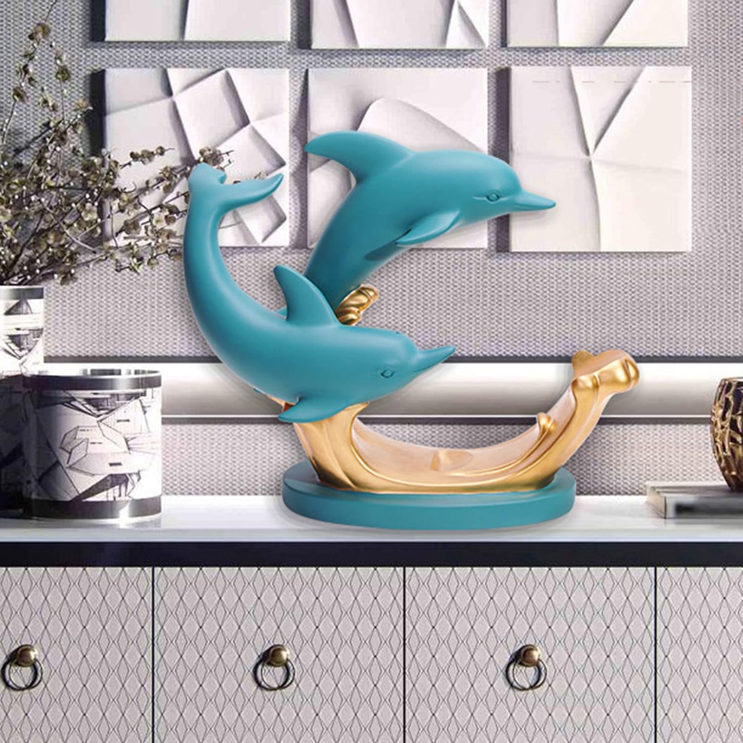 JUSHZ Modern Wine Rack Holder - Gold Resin Design
