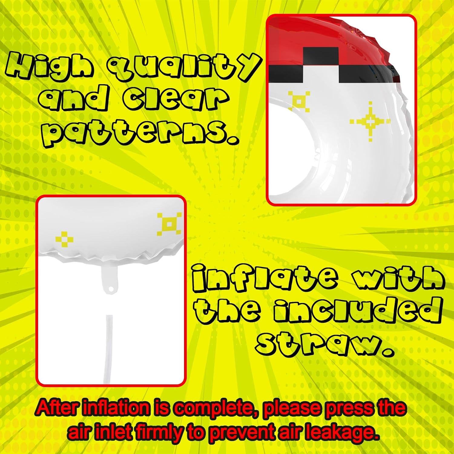 40 Inch Giant Red White Cartoon Number Foil Balloons Set
