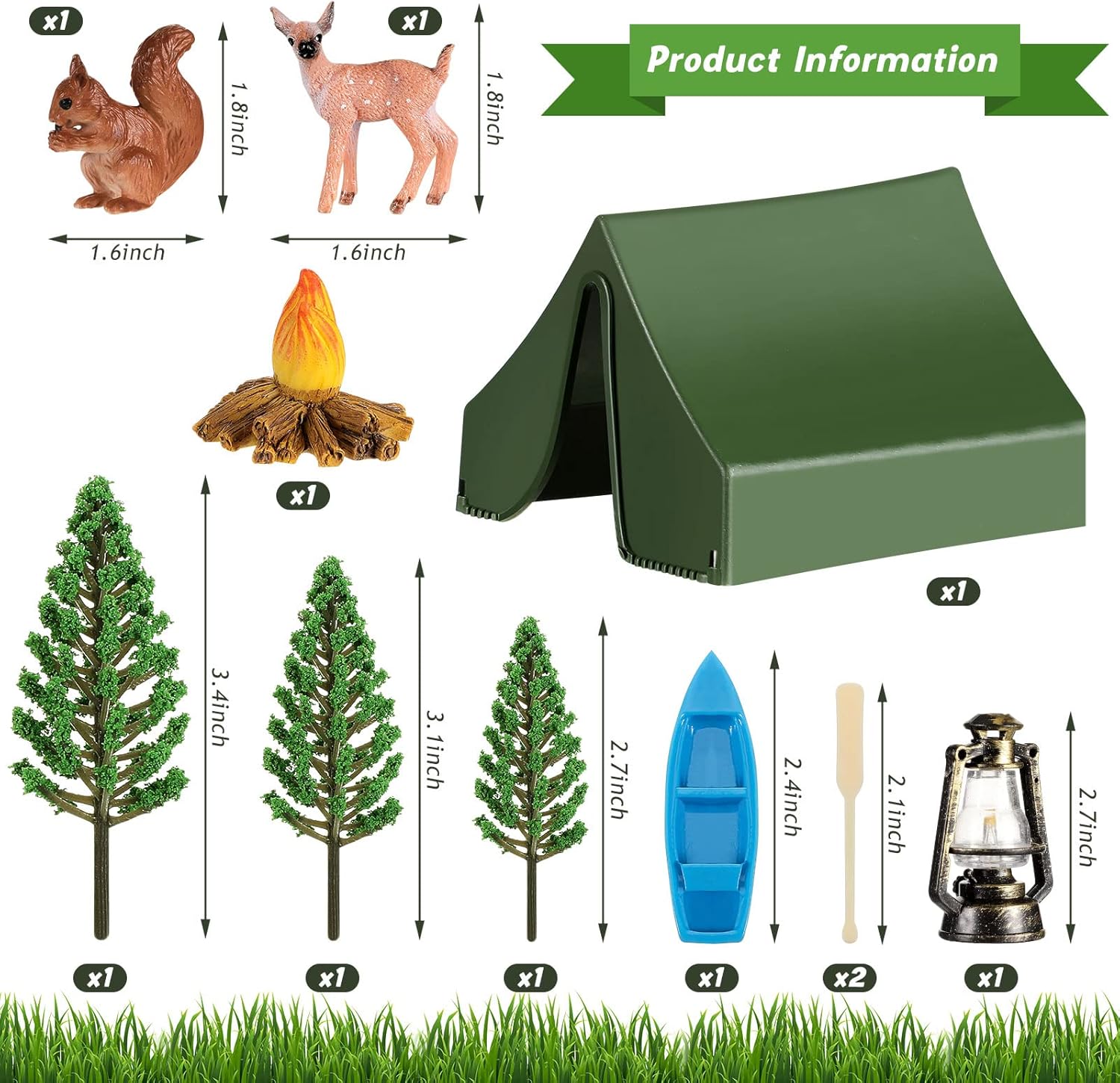 Yookeer 11 Pcs Camping Cake Topper Set 1