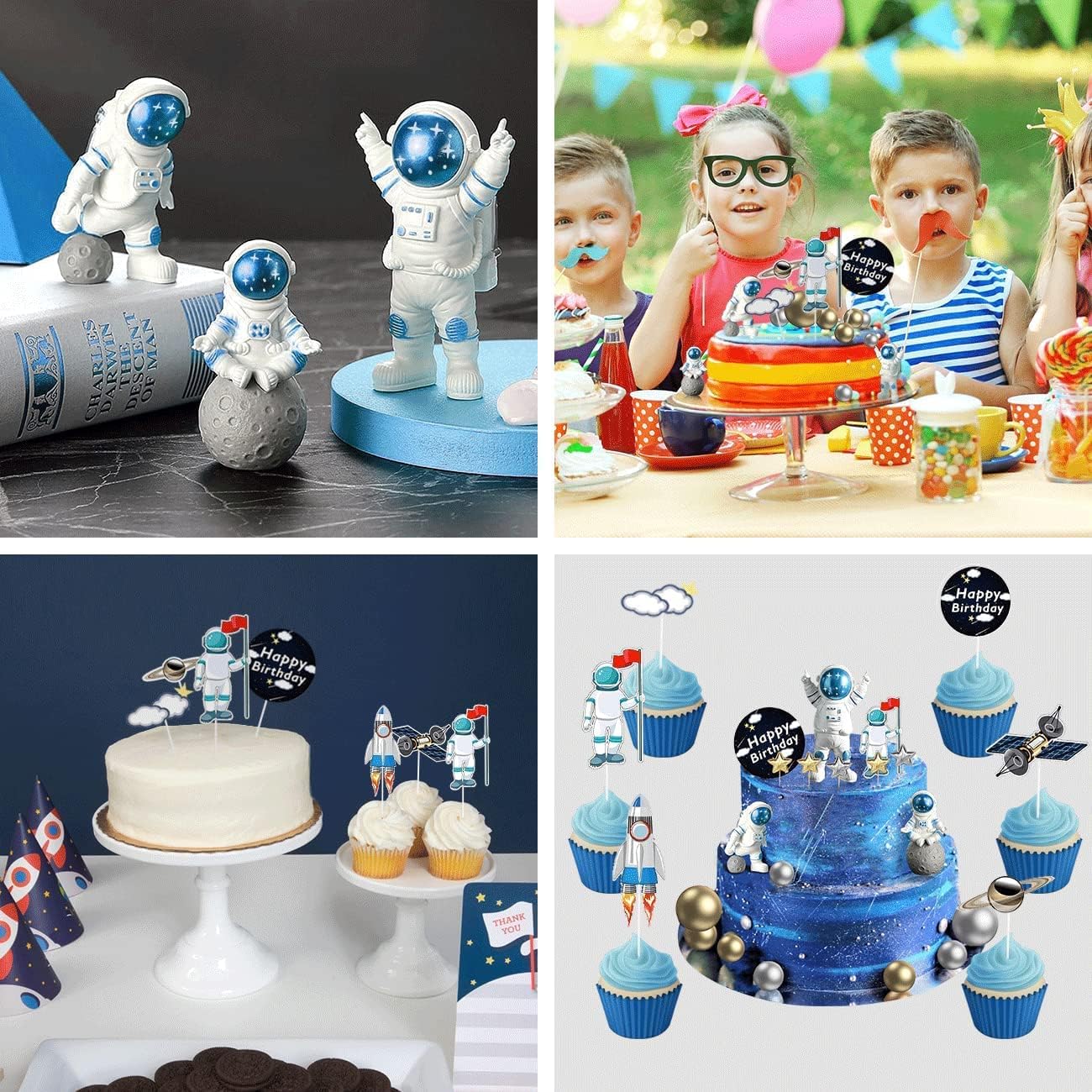 22Pcs Space Cake Topper Set for Birthday Party Decorations