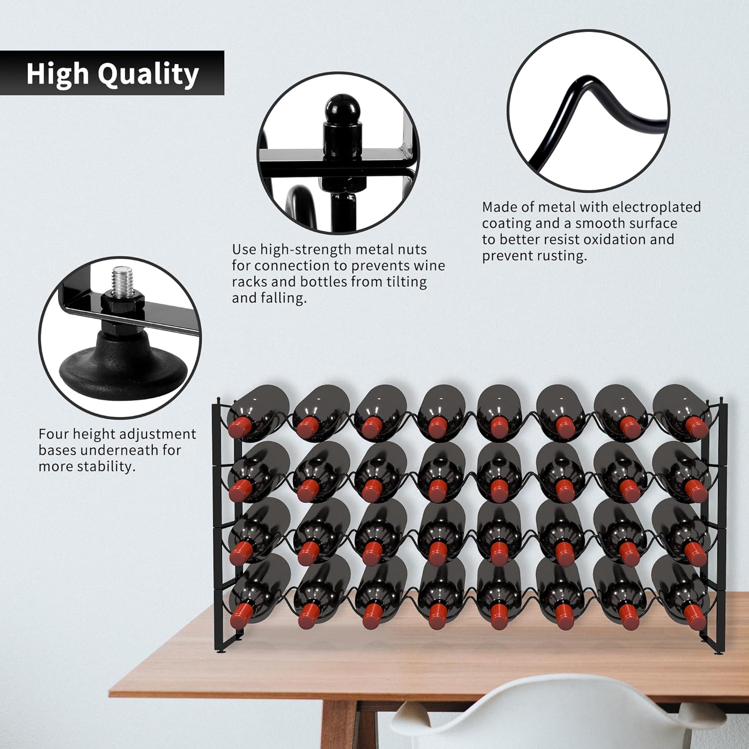 TONLEA 4 Tier Wine Rack with 32 Bottle Capacity