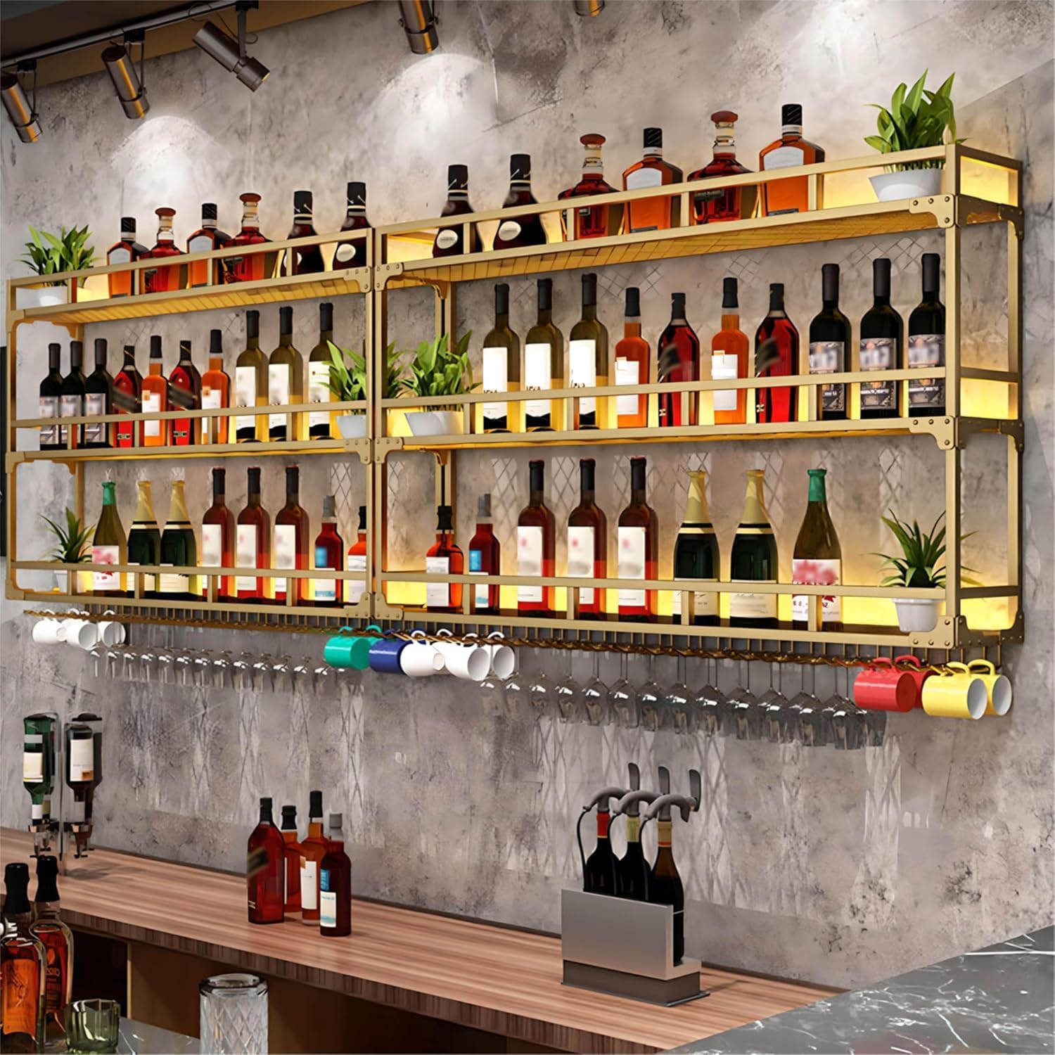 RAJYQODIS Wall Mounted Wine Rack 3 Tiers