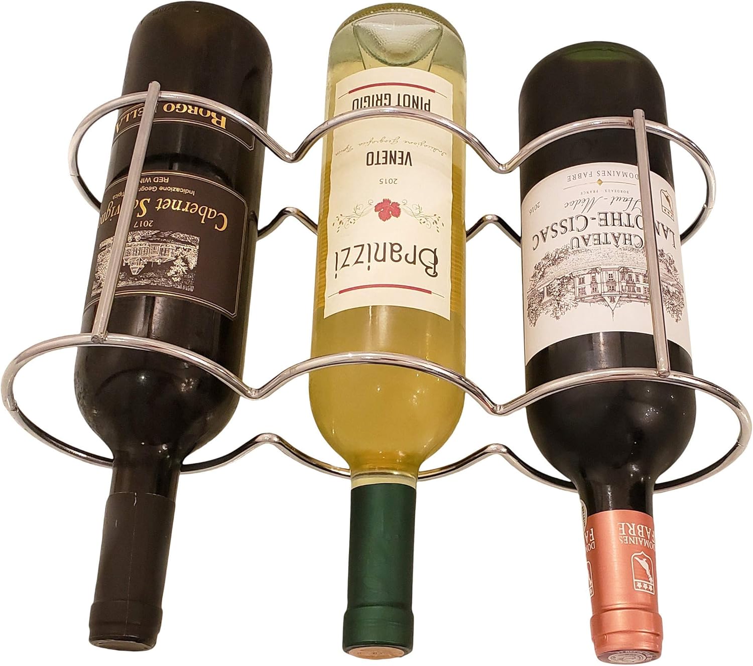 Stackable Wine Rack Bottle Holder in Silver