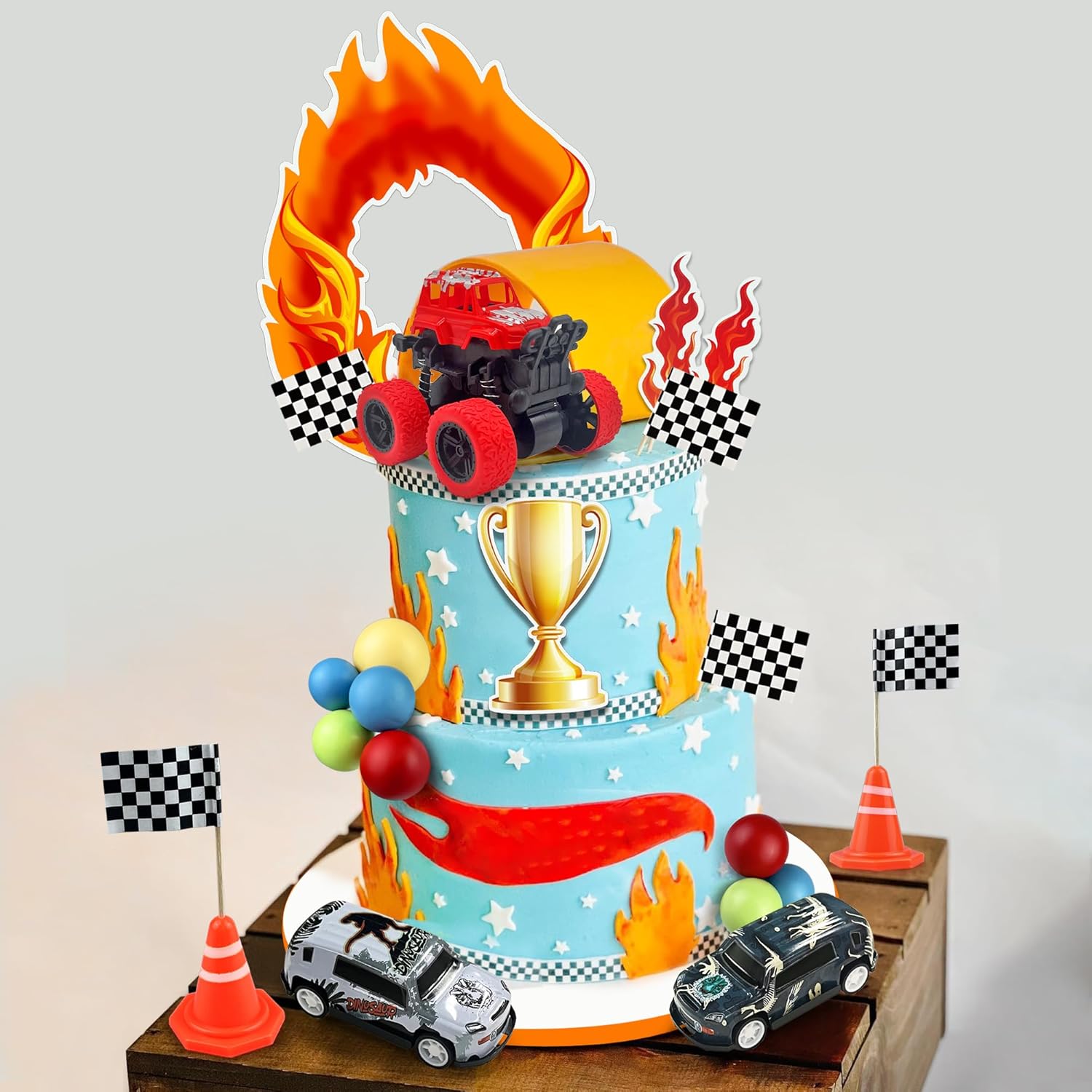 30PCS Truck Cake Toppers for Racing Car Party Decorations
