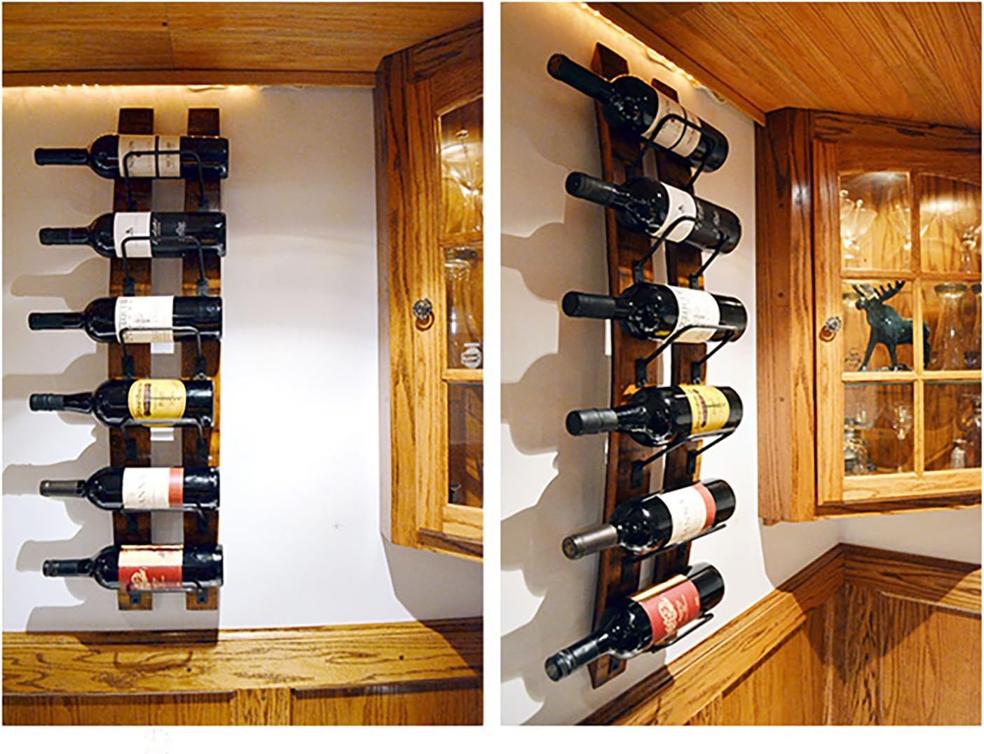 RONIXE Wall Mounted Wine Rack with 6 Bottles Storage