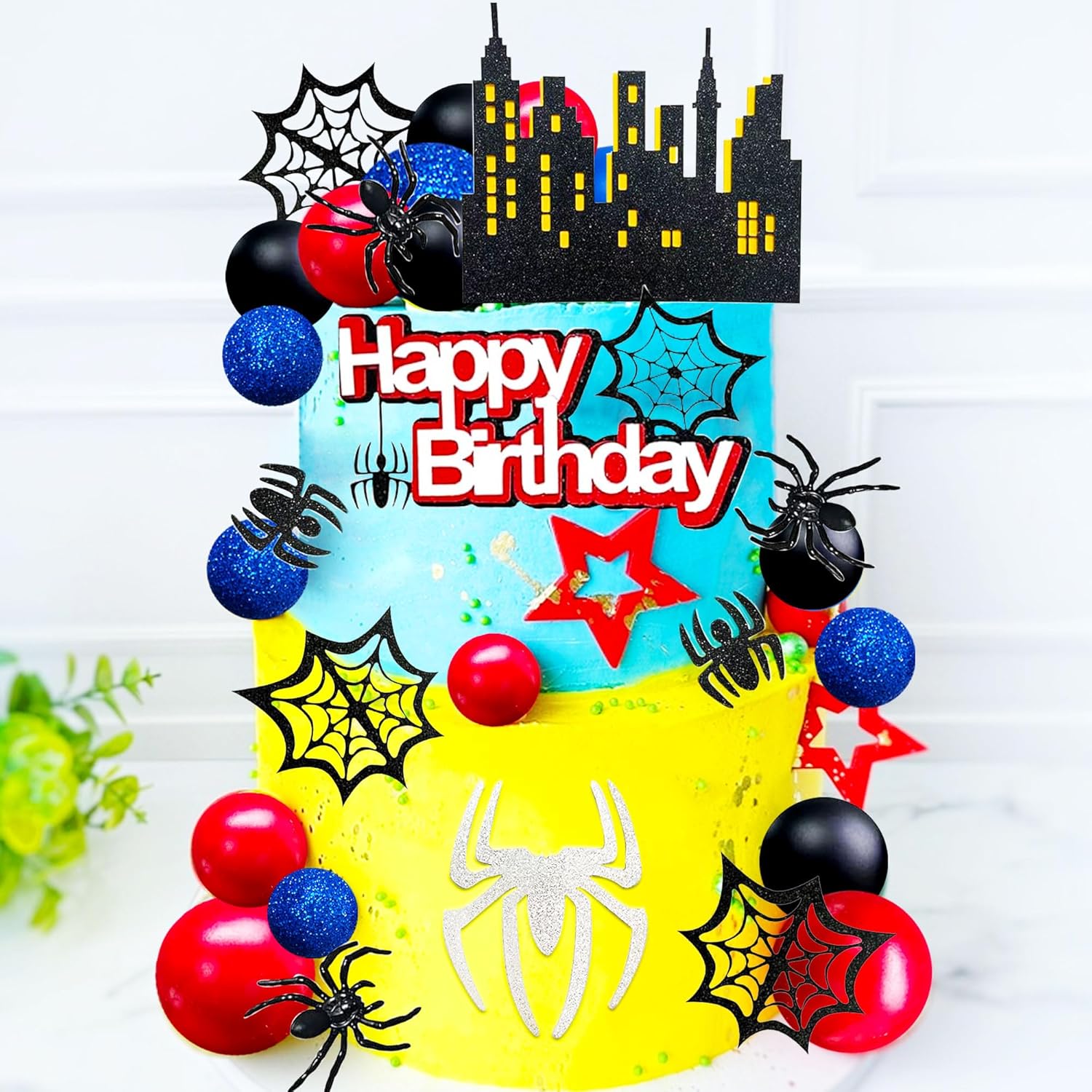 48Pcs Spider Birthday Decoration Set