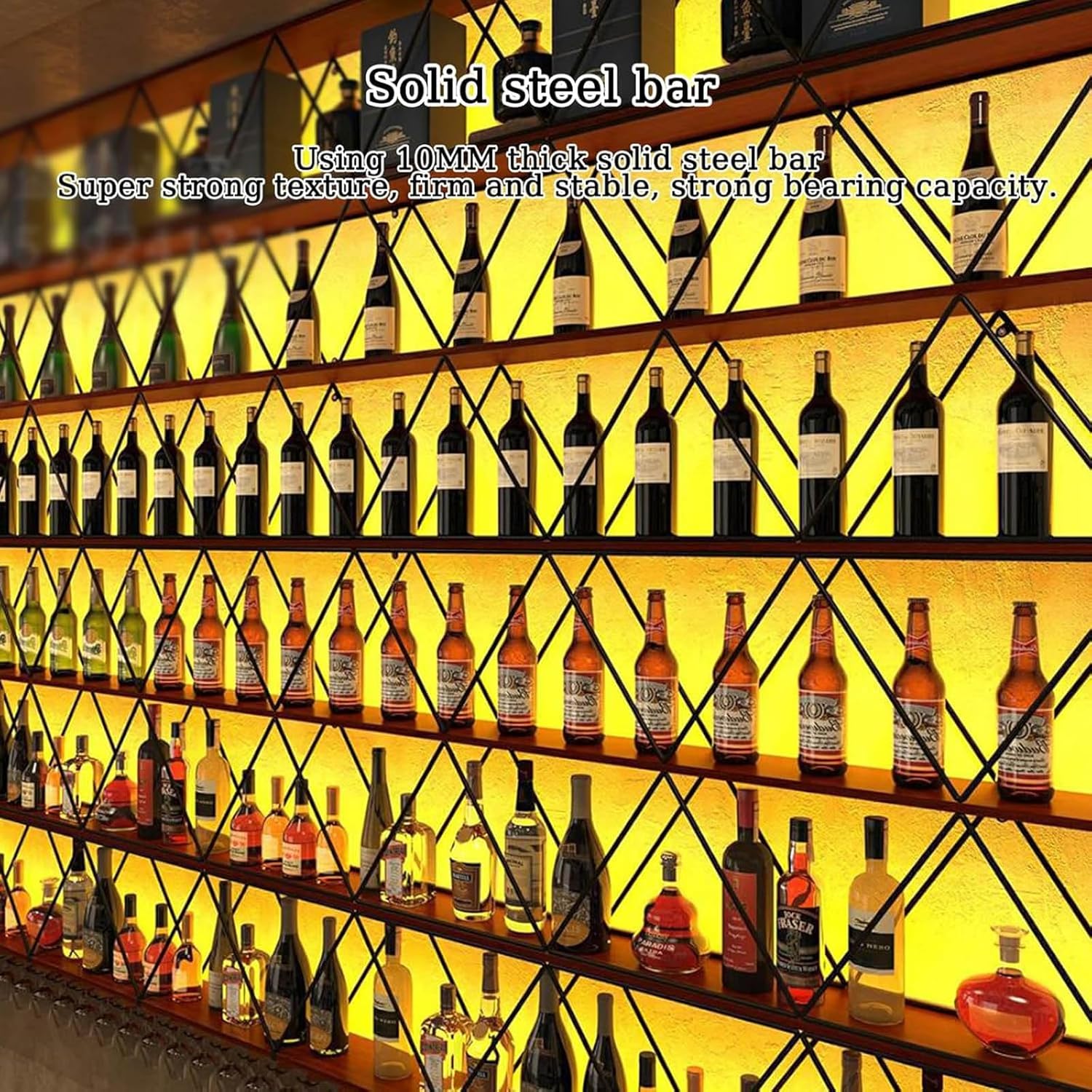 RAJYQODIS 59in Wall Mounted Wine Rack 3 Tier DIY