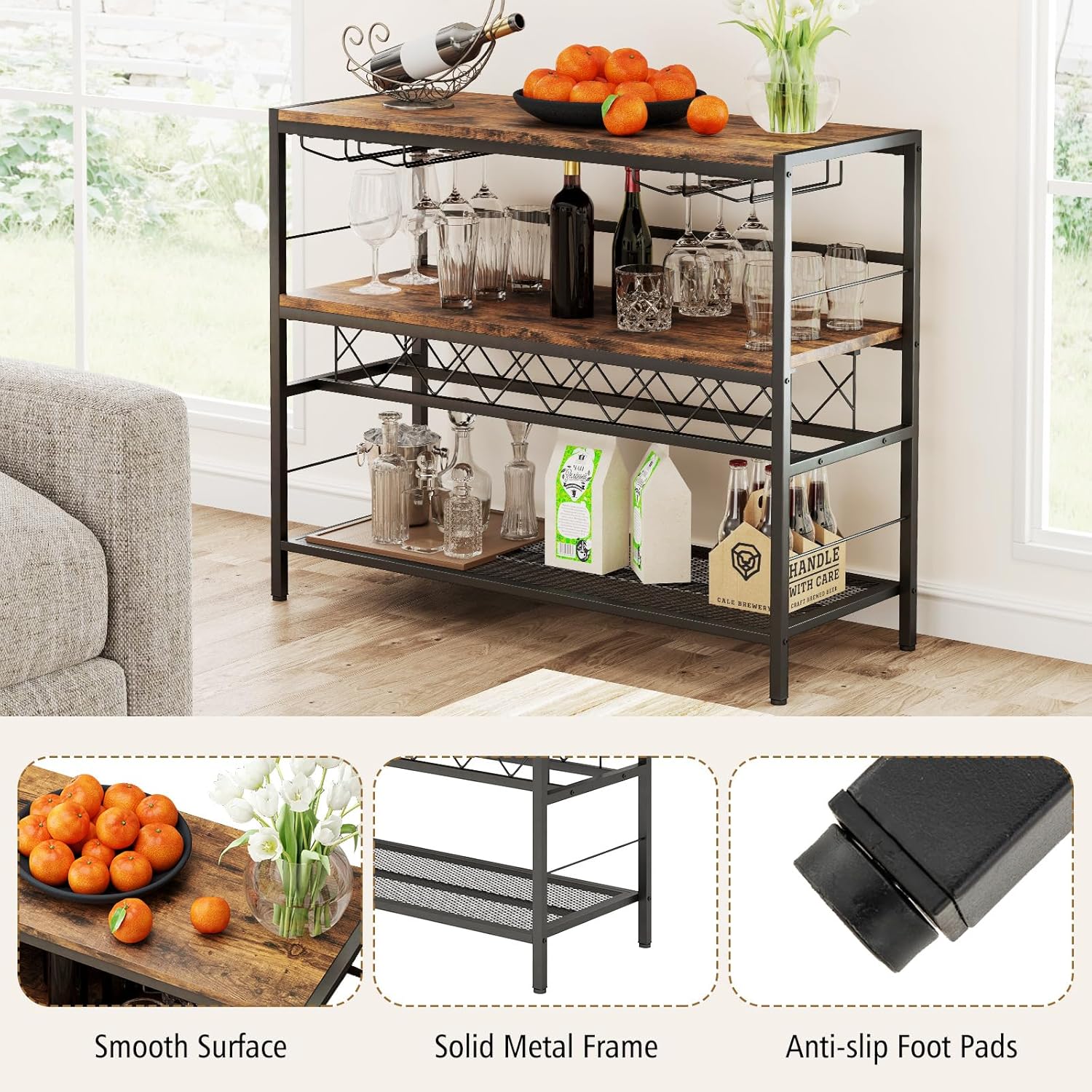 Giantex 4-Tier Wine Rack Table 7-Bottle Storage