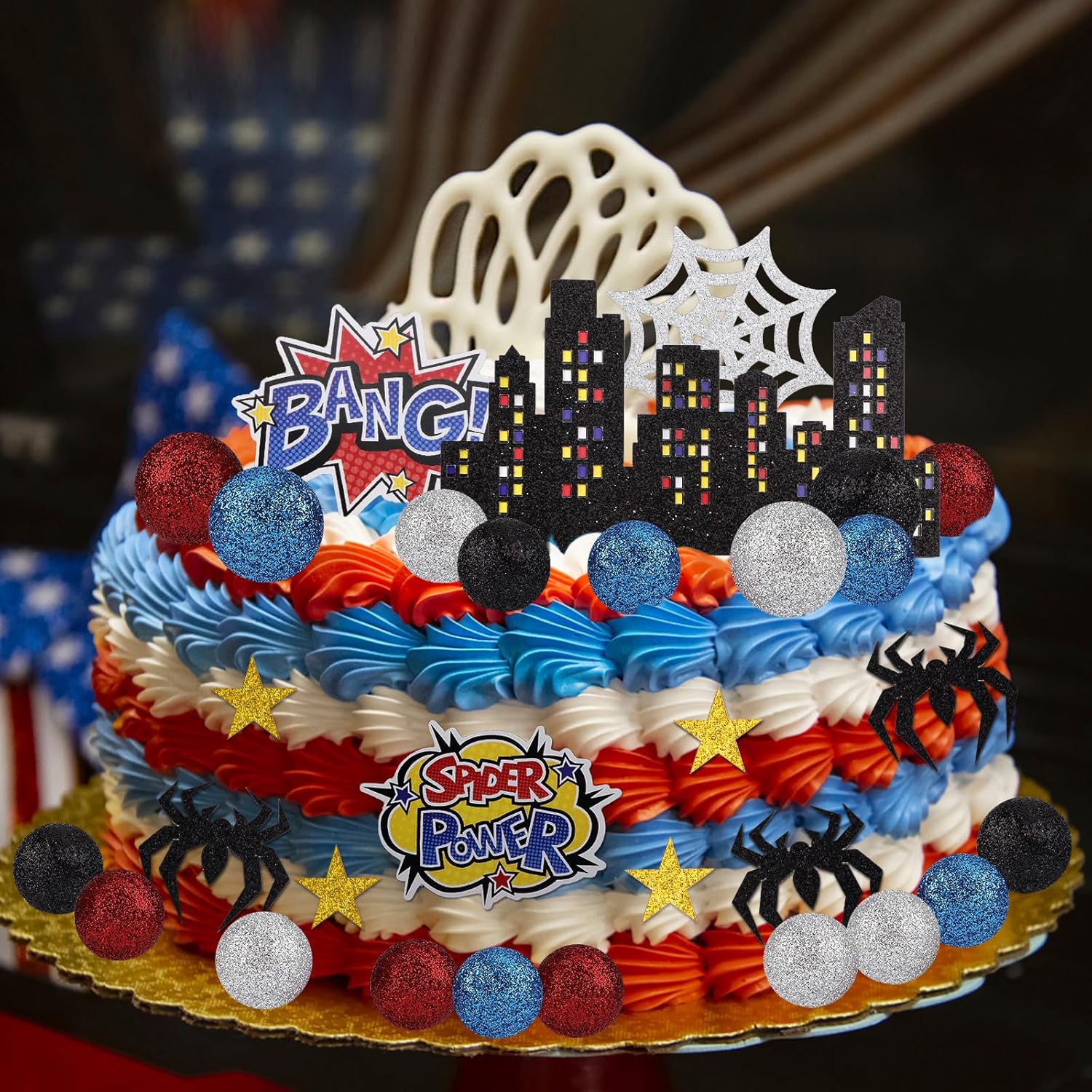 Gosknor 38pcs Spider Cake Toppers Decorations