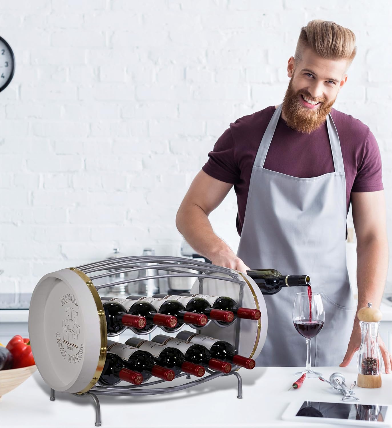 CoTa Global Napoleon Metal Wine Rack for 10 Bottles