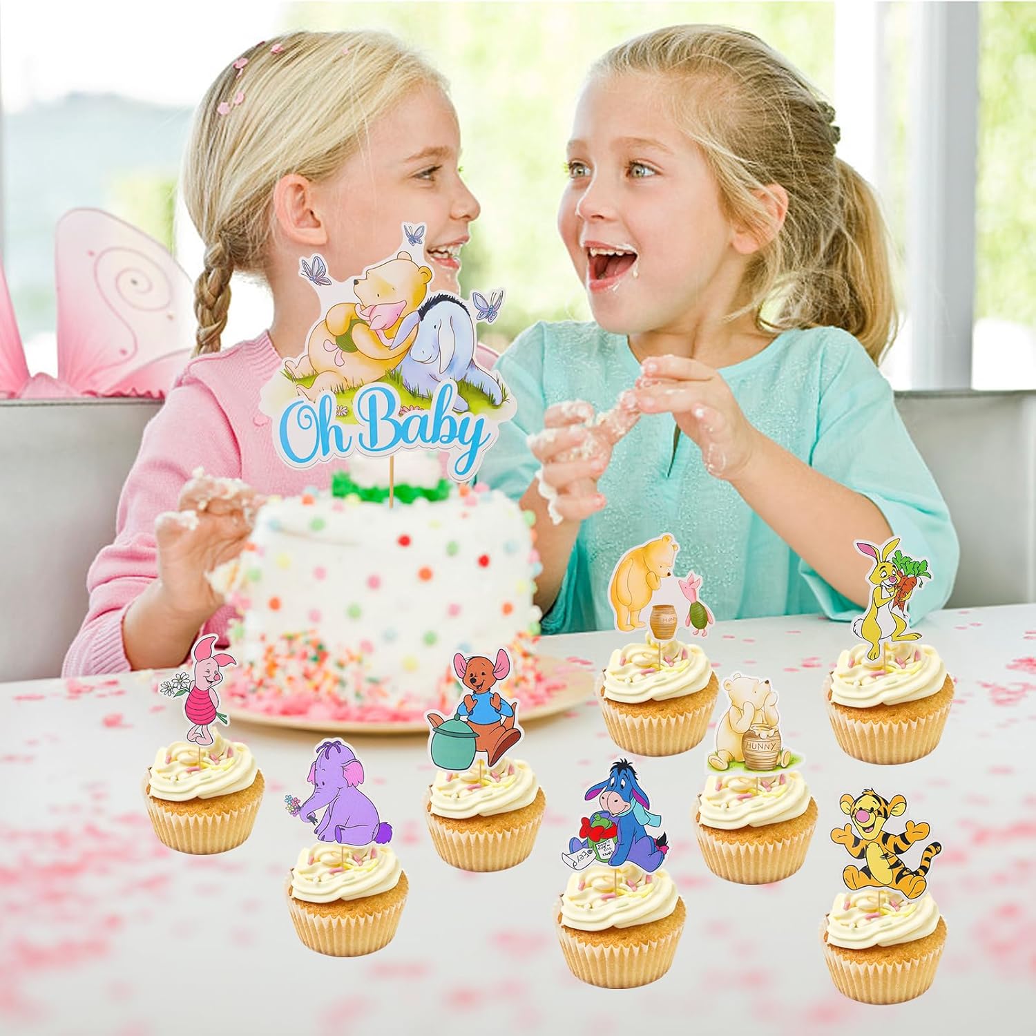 MEMOVAN Winnie Pooh Cupcake Toppers 48pcs Set