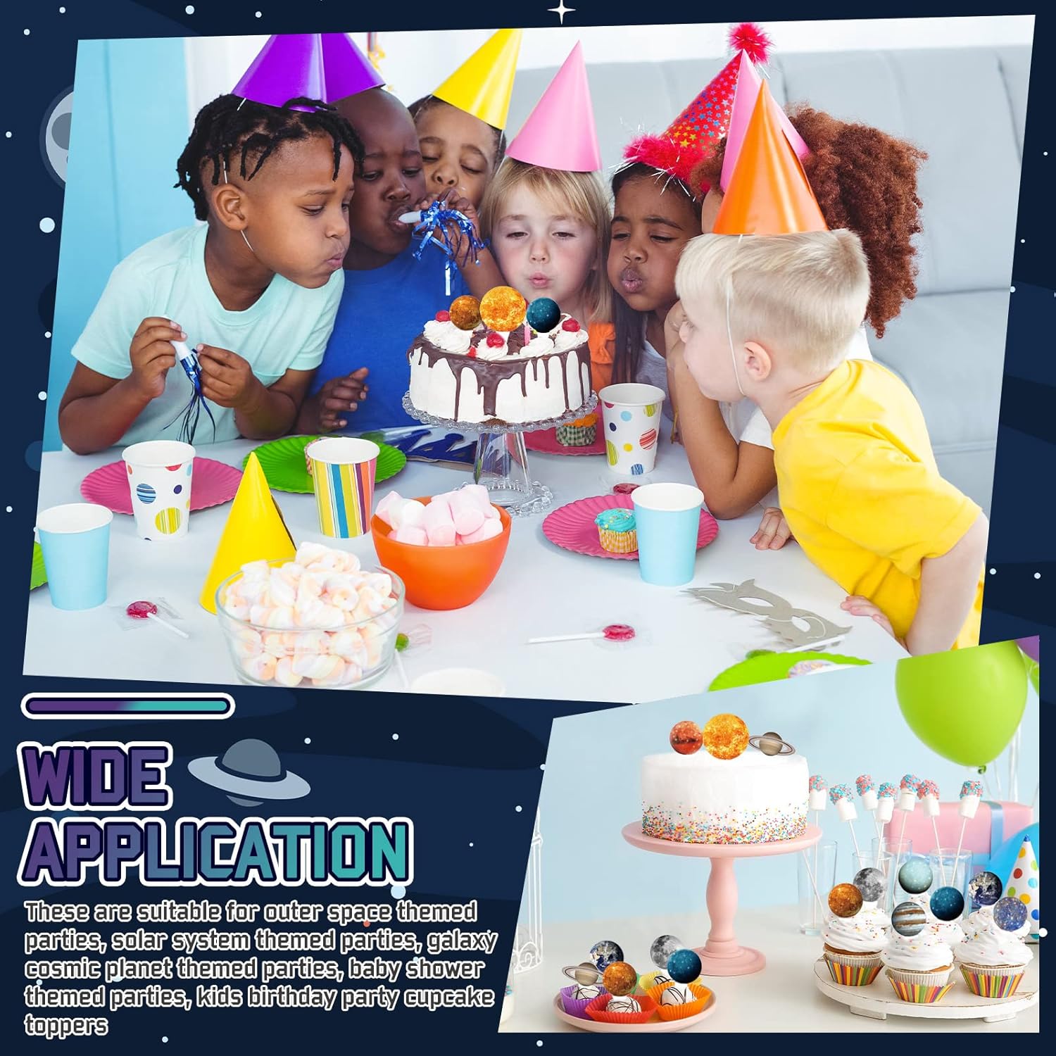 Sabary 50 Pcs Space Cupcake Toppers Set 1