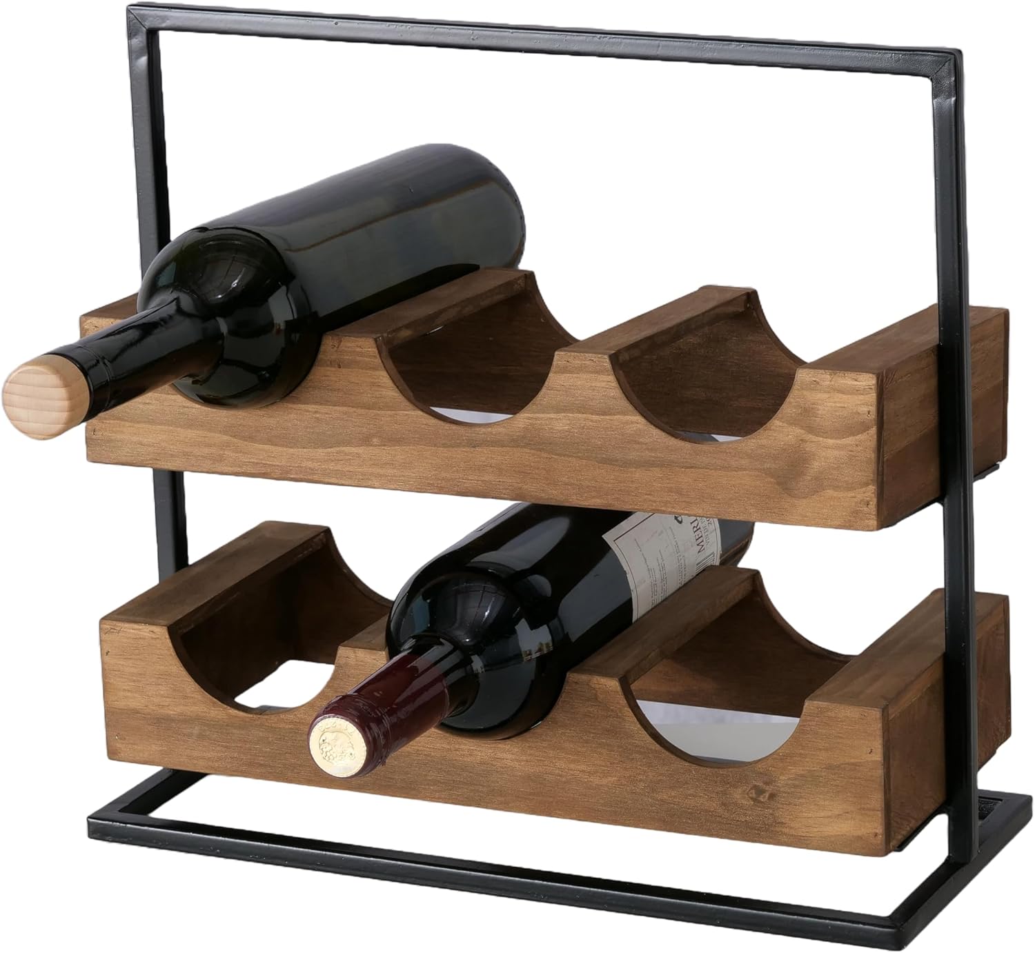 WHW Modern Farmhouse Wine Rack with 6 Bottle Rests