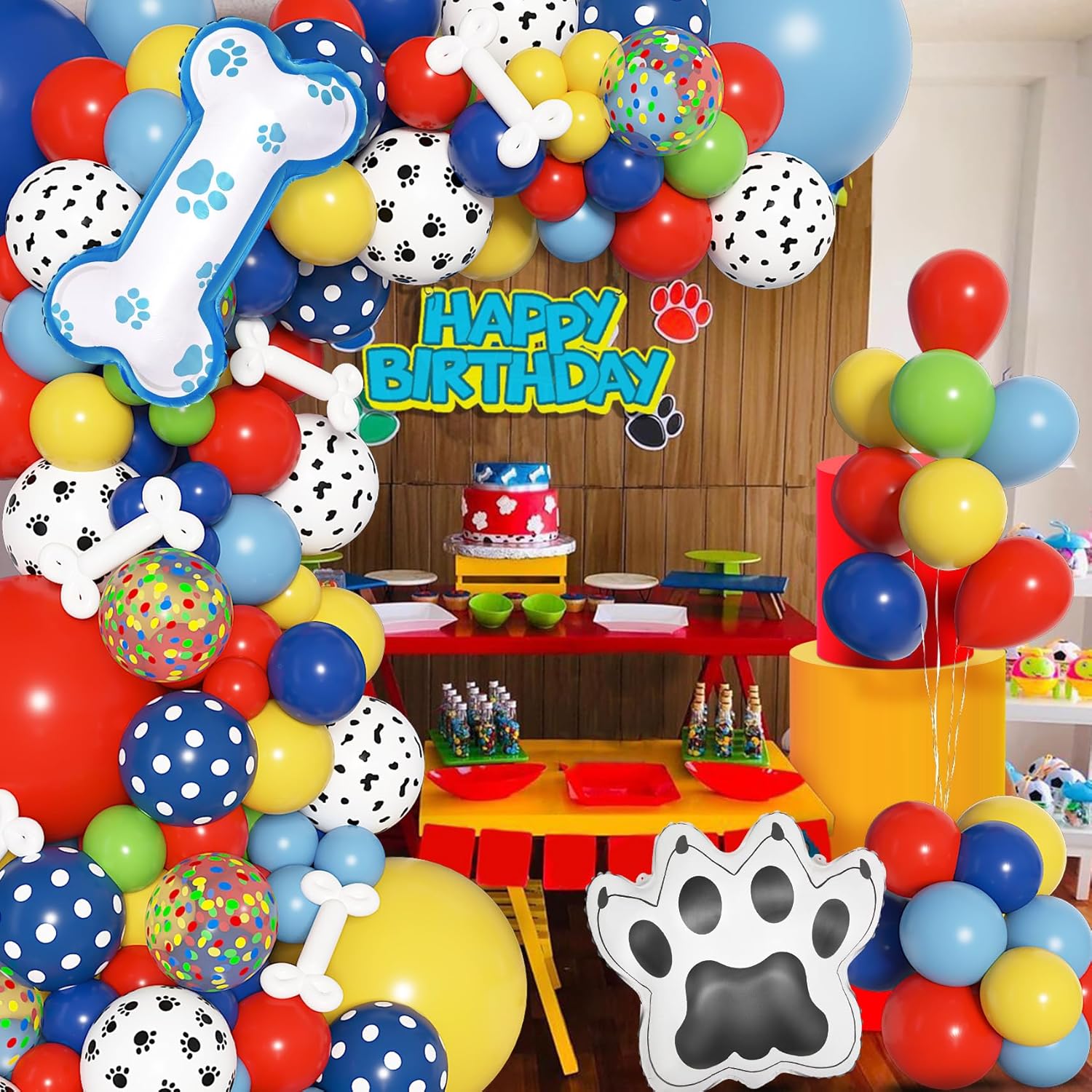 Amandir Paw Balloon Garland Kit for Dog Theme Party
