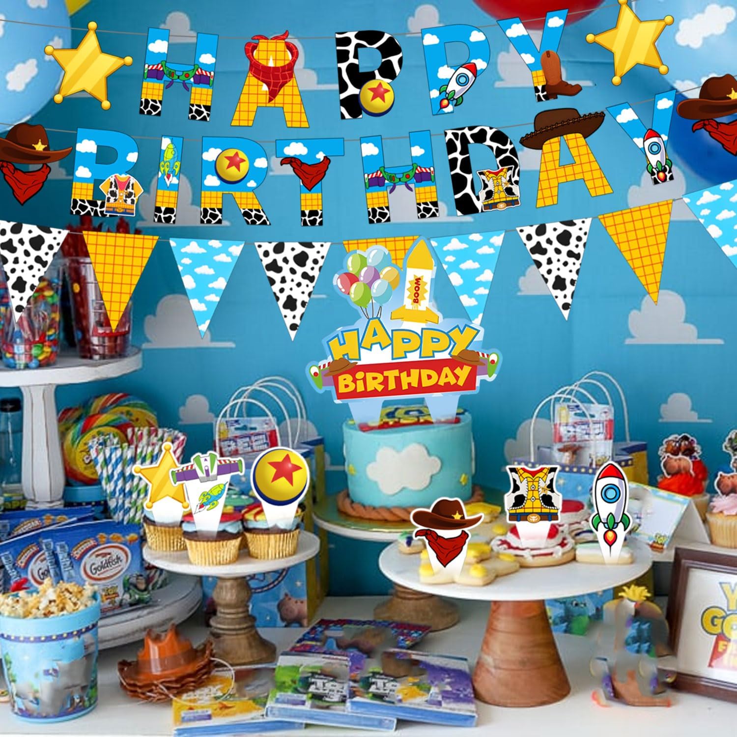 ZlucYYoo Cartoon Story Party Decorations 1