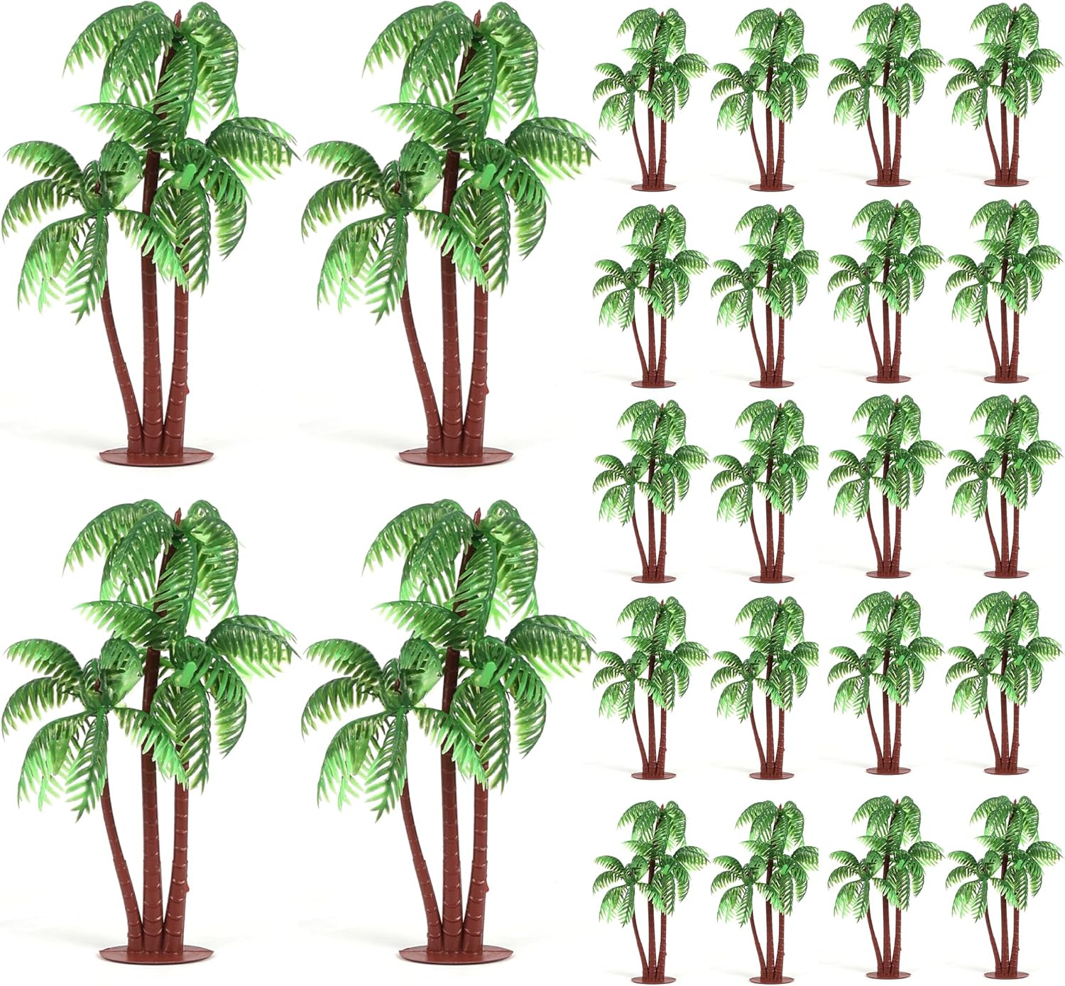 Gyufise 10Pcs Plastic Green Palm Tree Cupcake Toppers