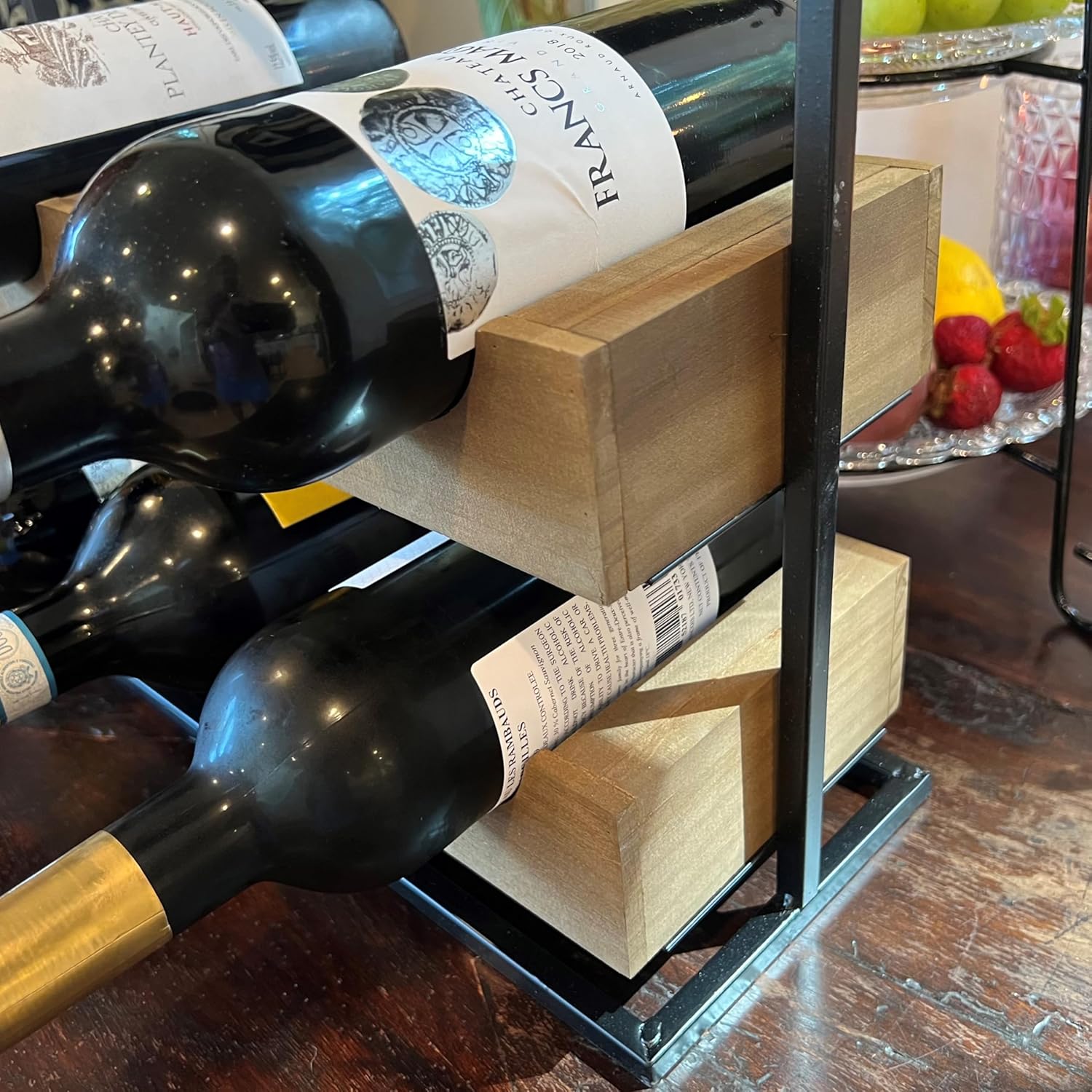 WHW Modern Farmhouse Wine Rack with 6 Bottle Rests