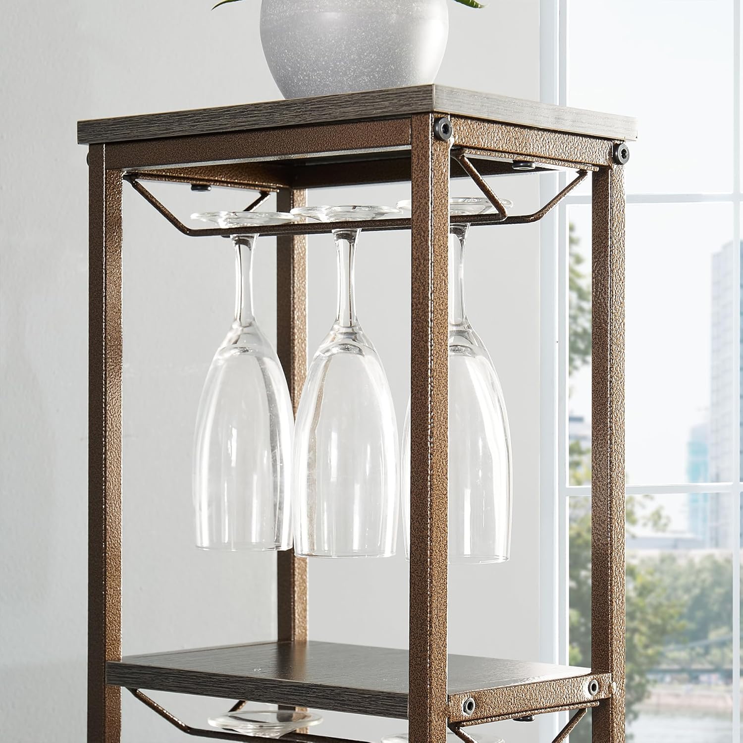 Industrial Wine Rack with 3 Layers for Home Kitchen Living Room