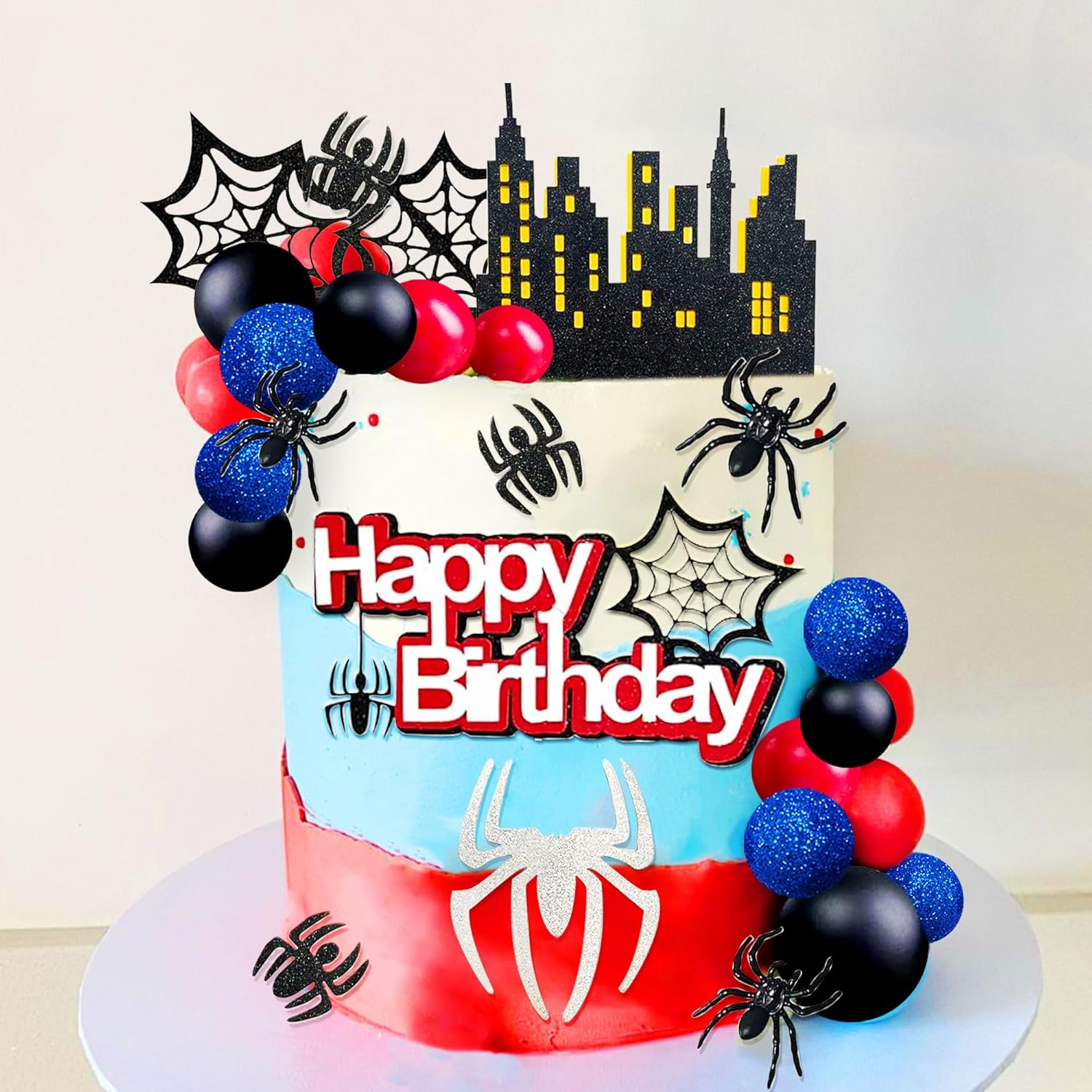 48Pcs Spider Birthday Decoration Set