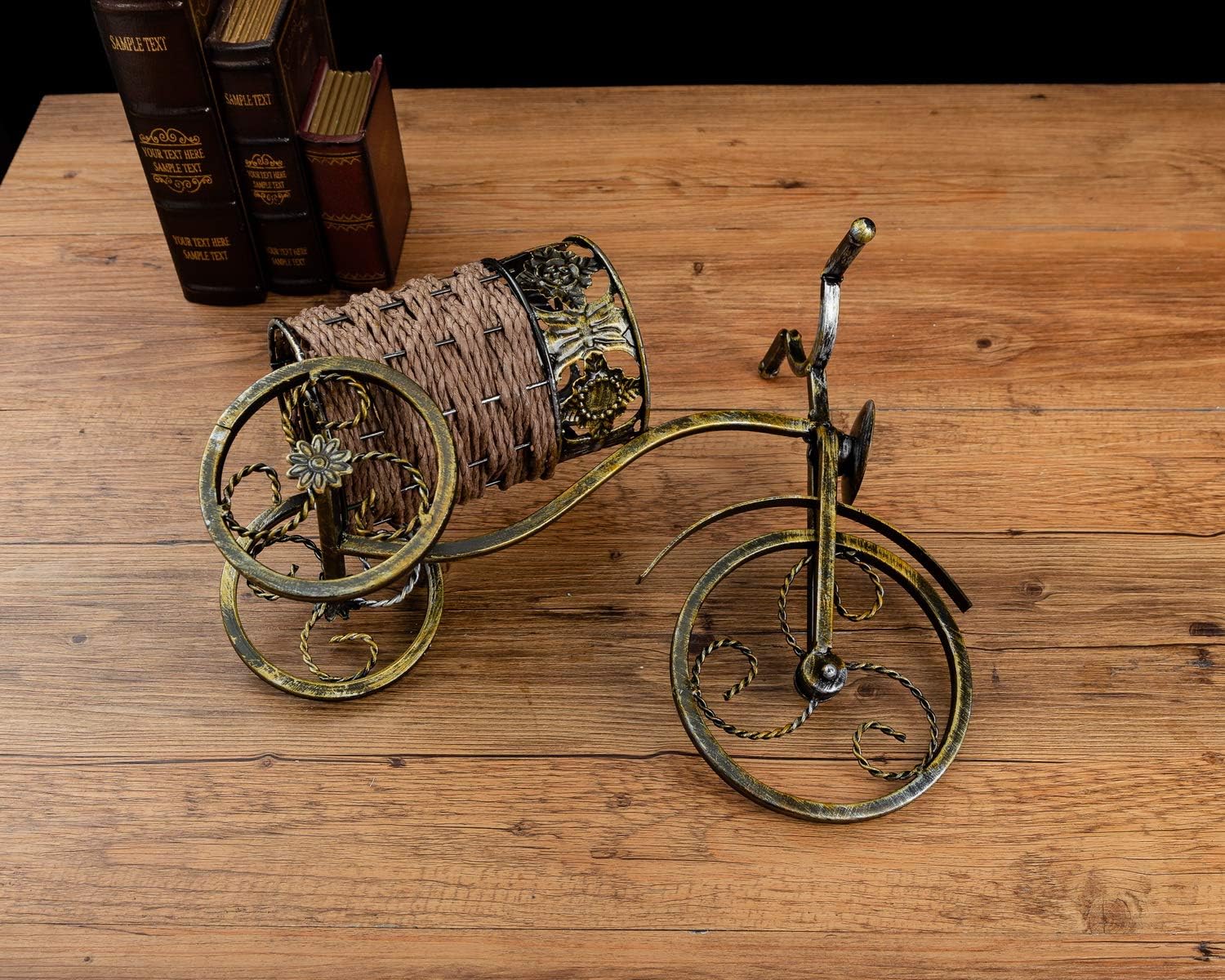 Bicycle Wine Rack Gold Colored Sturdy Metal