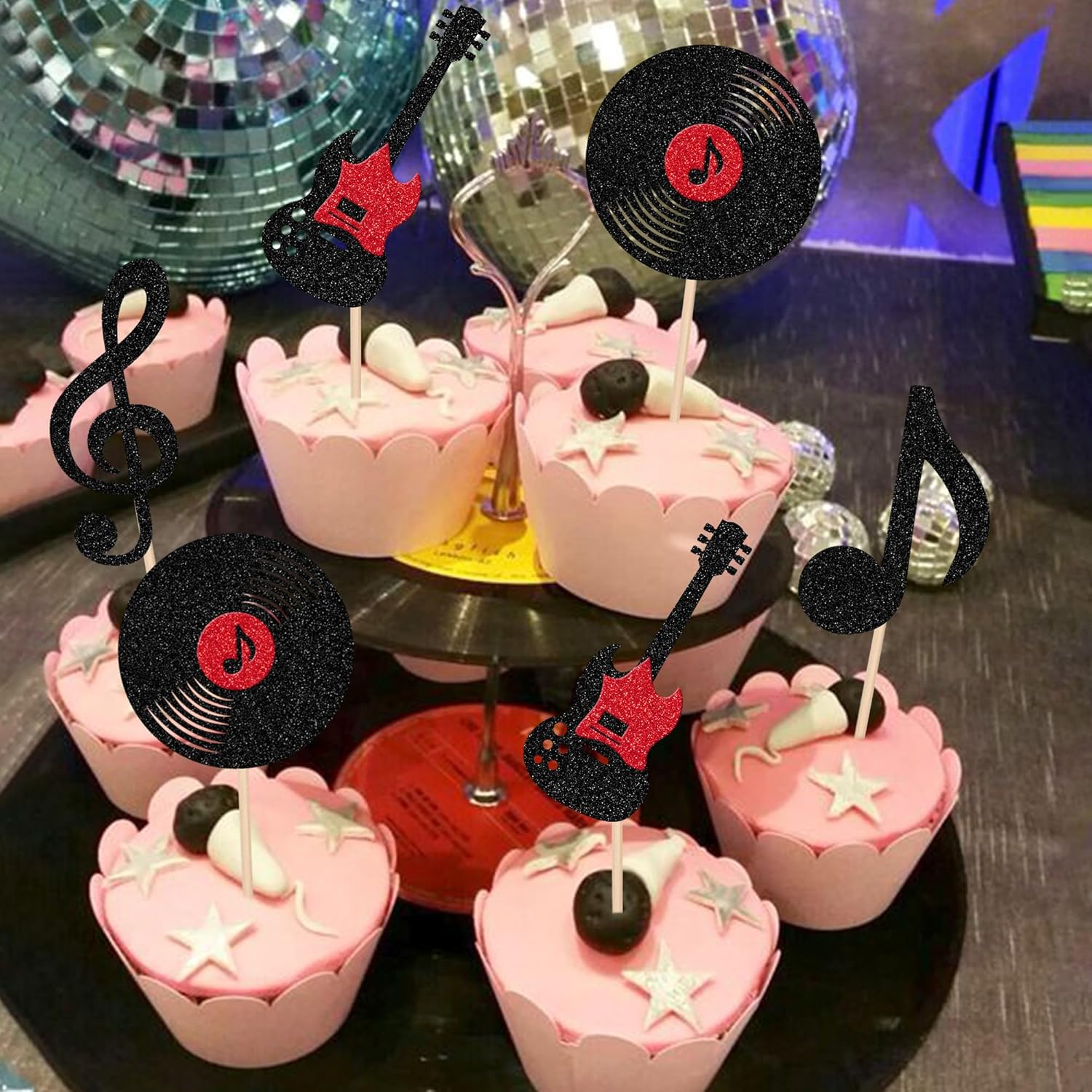 ZHUOWEISM 24PCS Music Notes Cupcake Toppers 1