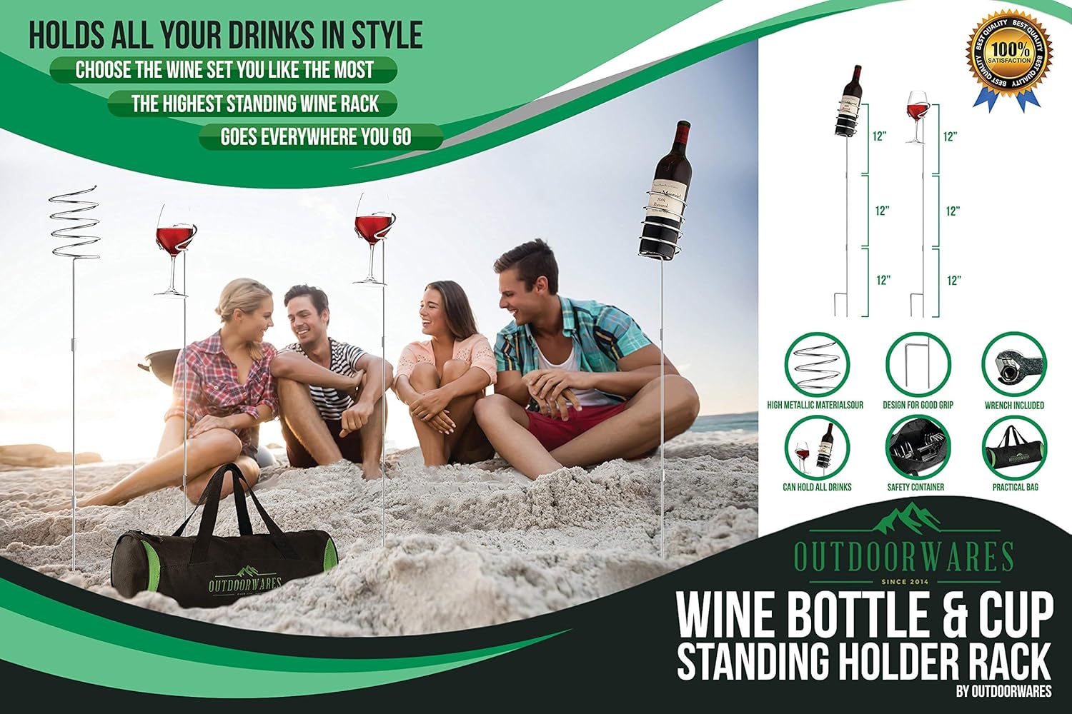 Outdoorwares Wine Rack Holder Set 2 Pack