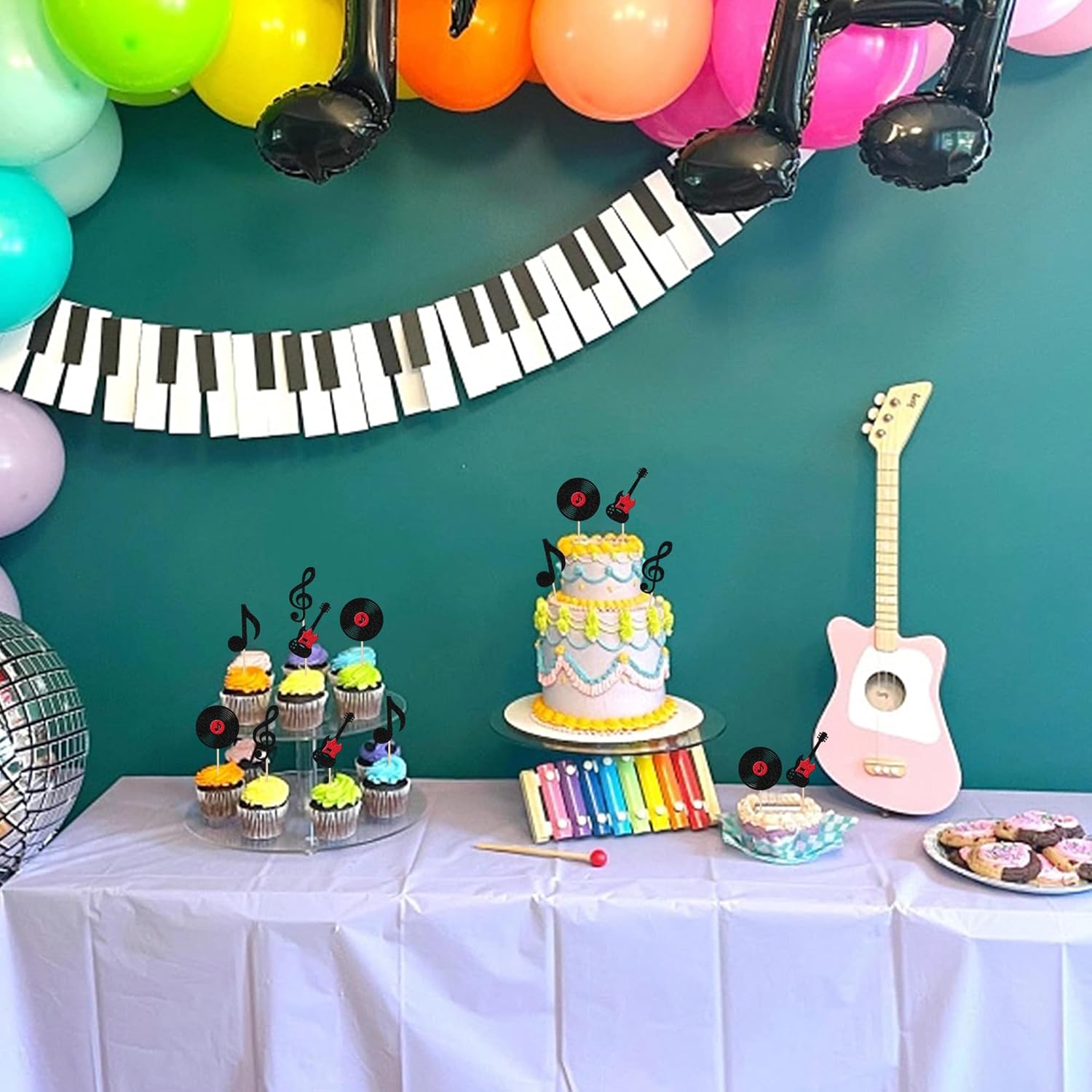 ZHUOWEISM 24PCS Music Notes Cupcake Toppers 1
