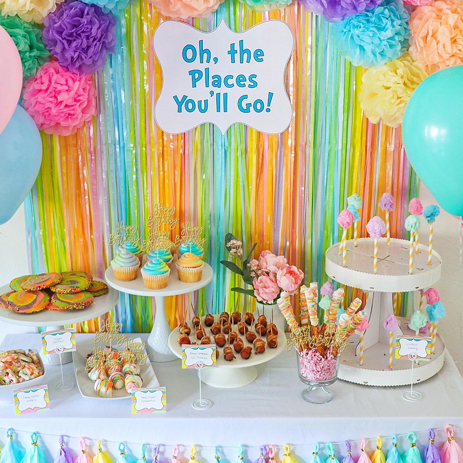 ZHUOWEISM 24 PCS Happy Birthday Cupcake Toppers Glitter
