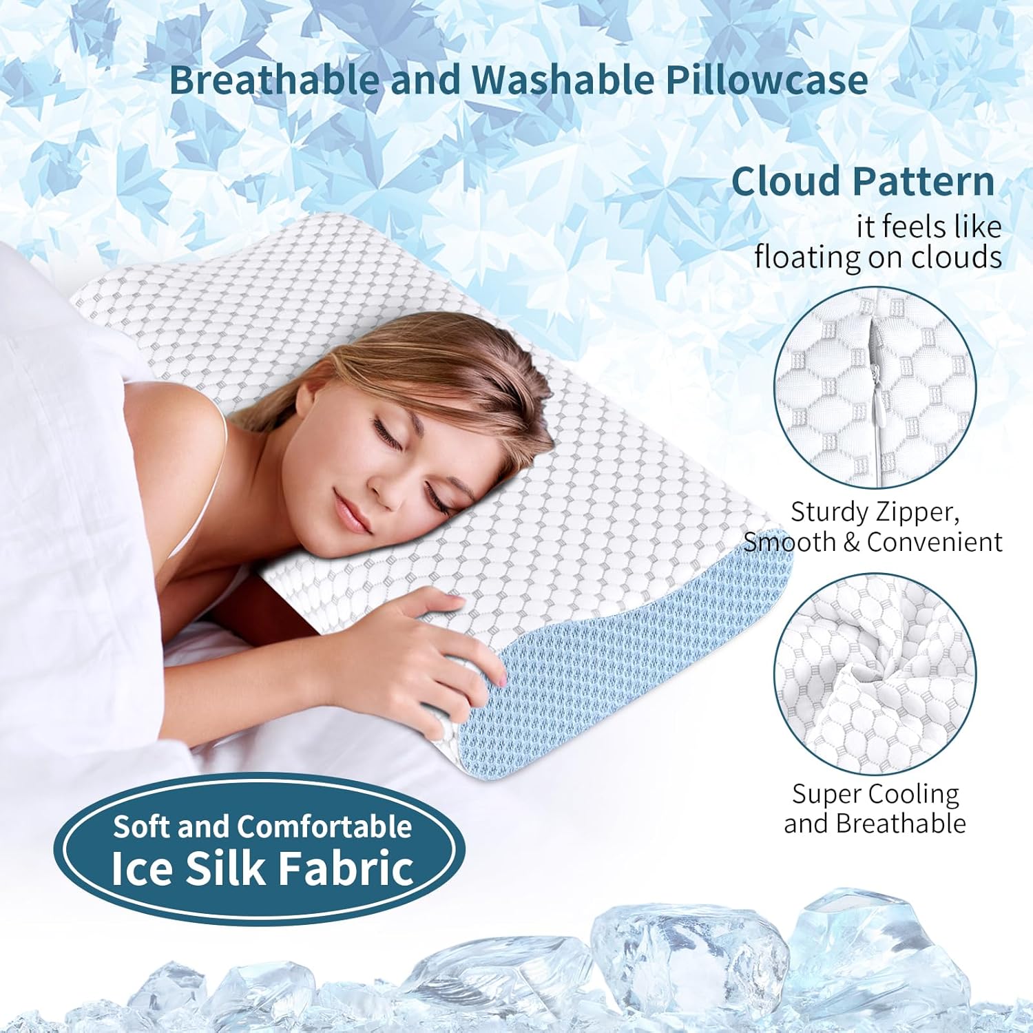 Besyodo Cervical Neck Pillow - Cooling Memory Foam for Pain Relief