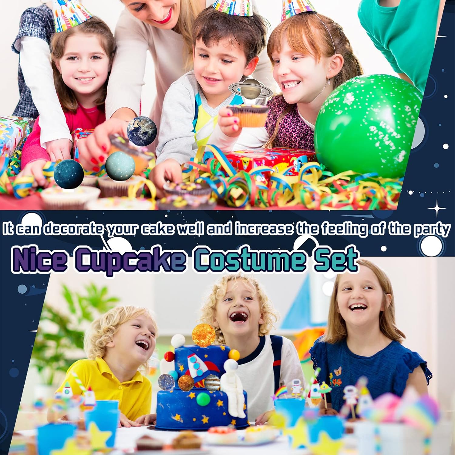 Sabary 50 Pcs Space Cupcake Toppers Set 1