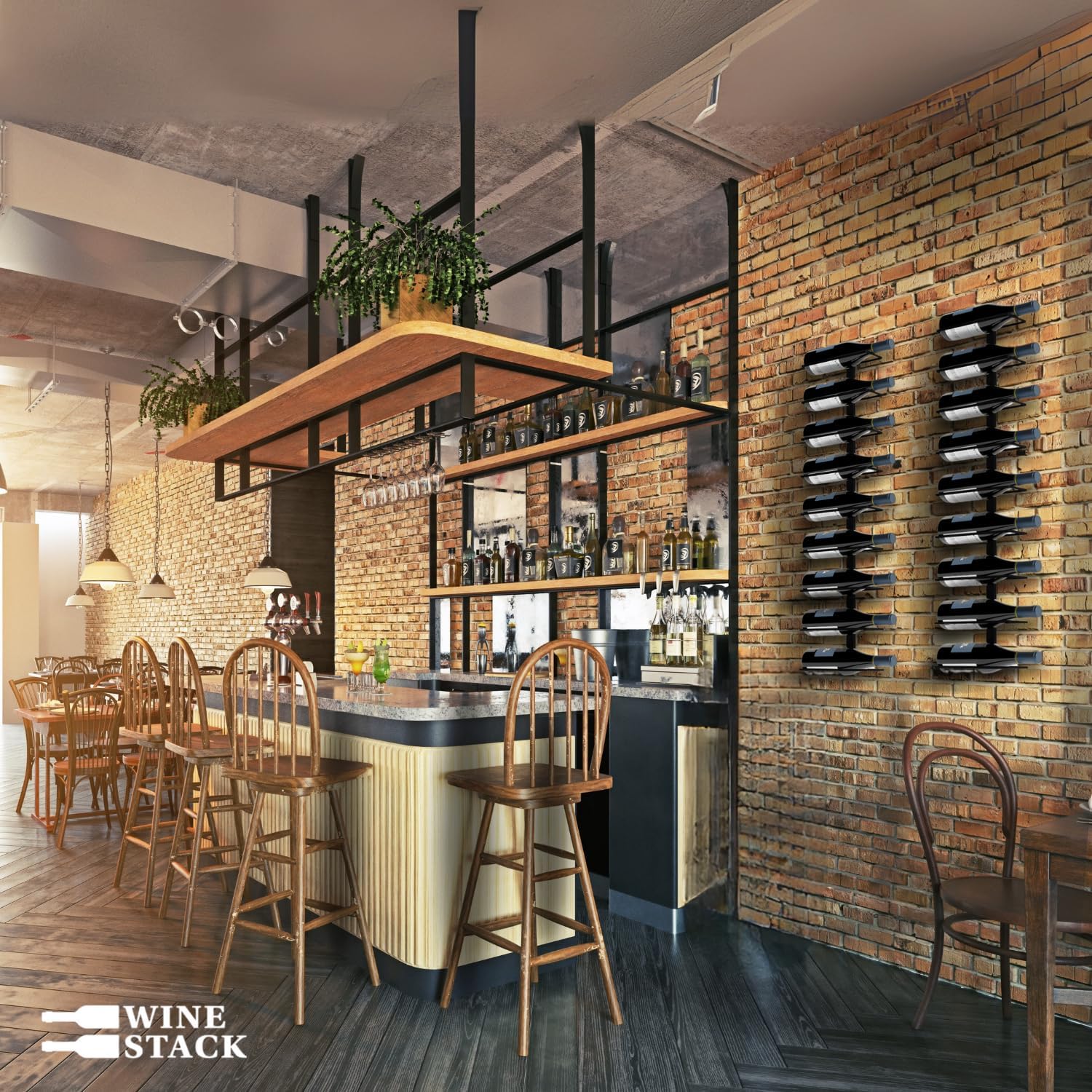 Wine Stack 9-Bottle Wall Mounted Wine Rack