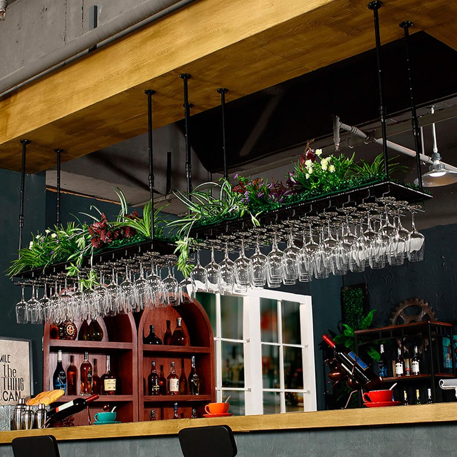 Wall-Mounted Wine Rack with Adjustable Height