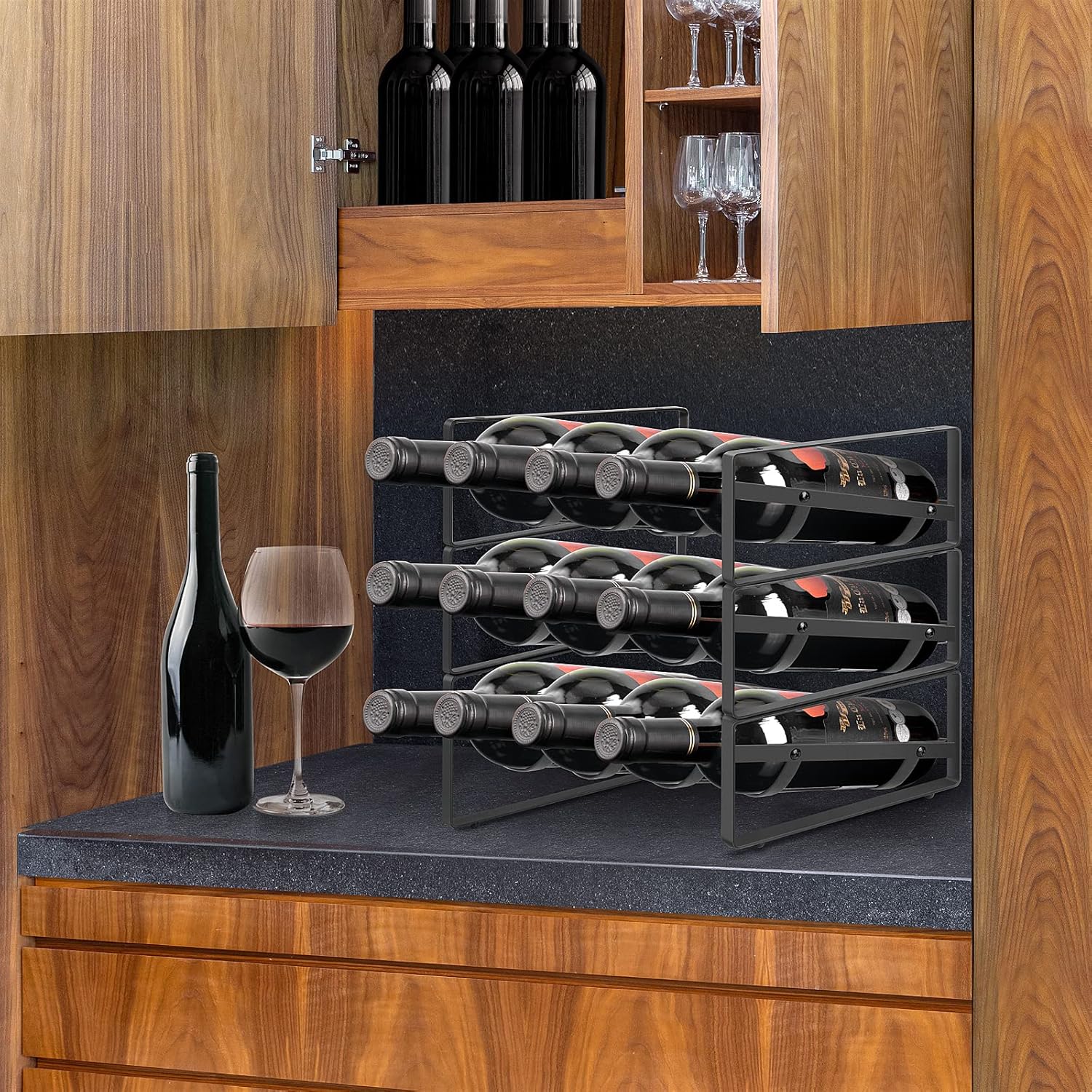 PAFISH 3 Tier Wine Rack for Kitchen Bar Pantry