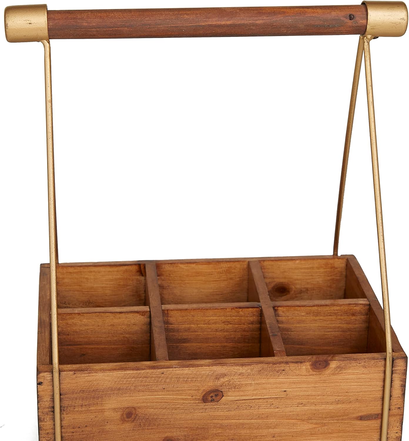 Deco 79 6 Bottle Wine Rack with Gold Accents