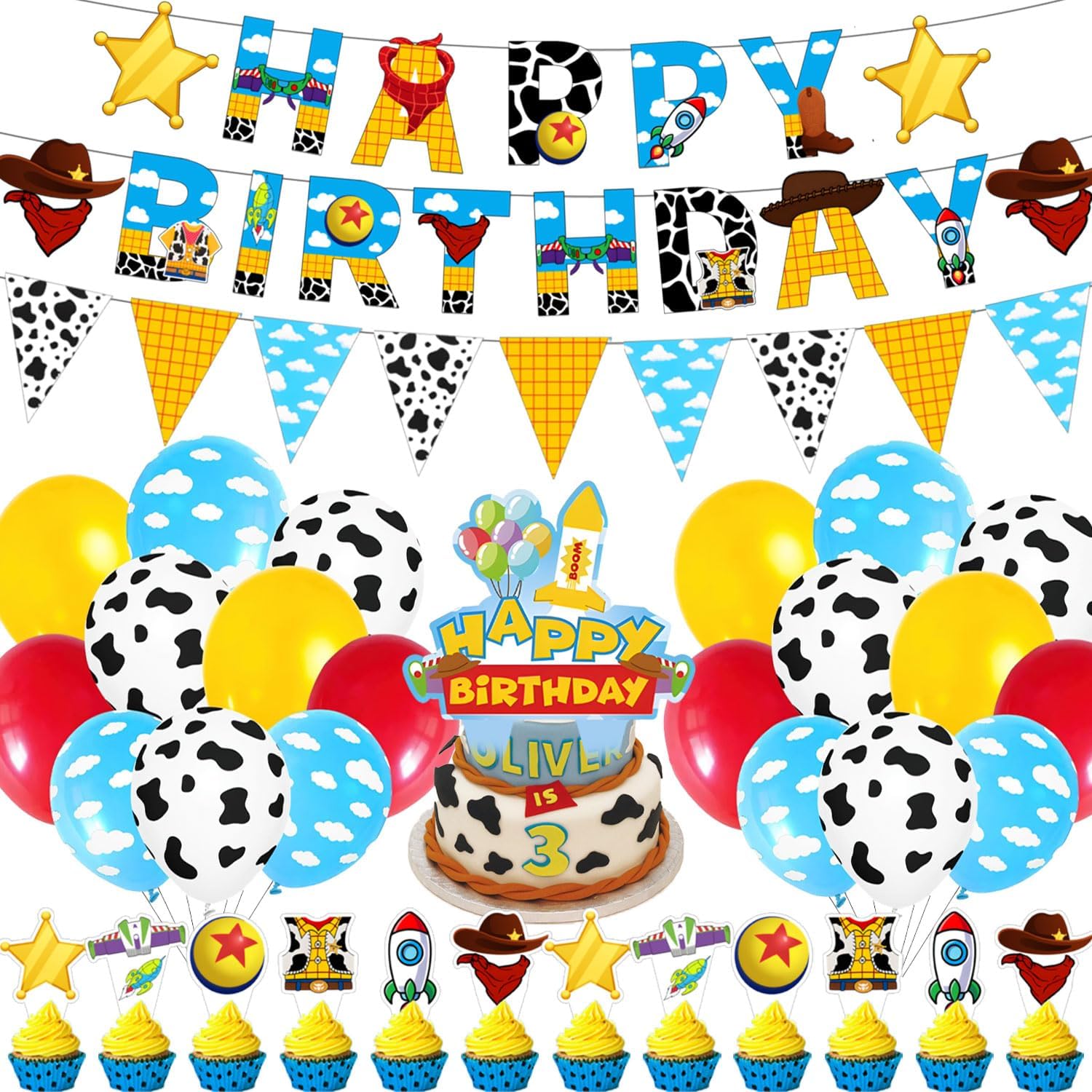 ZlucYYoo Cartoon Story Party Decorations 1