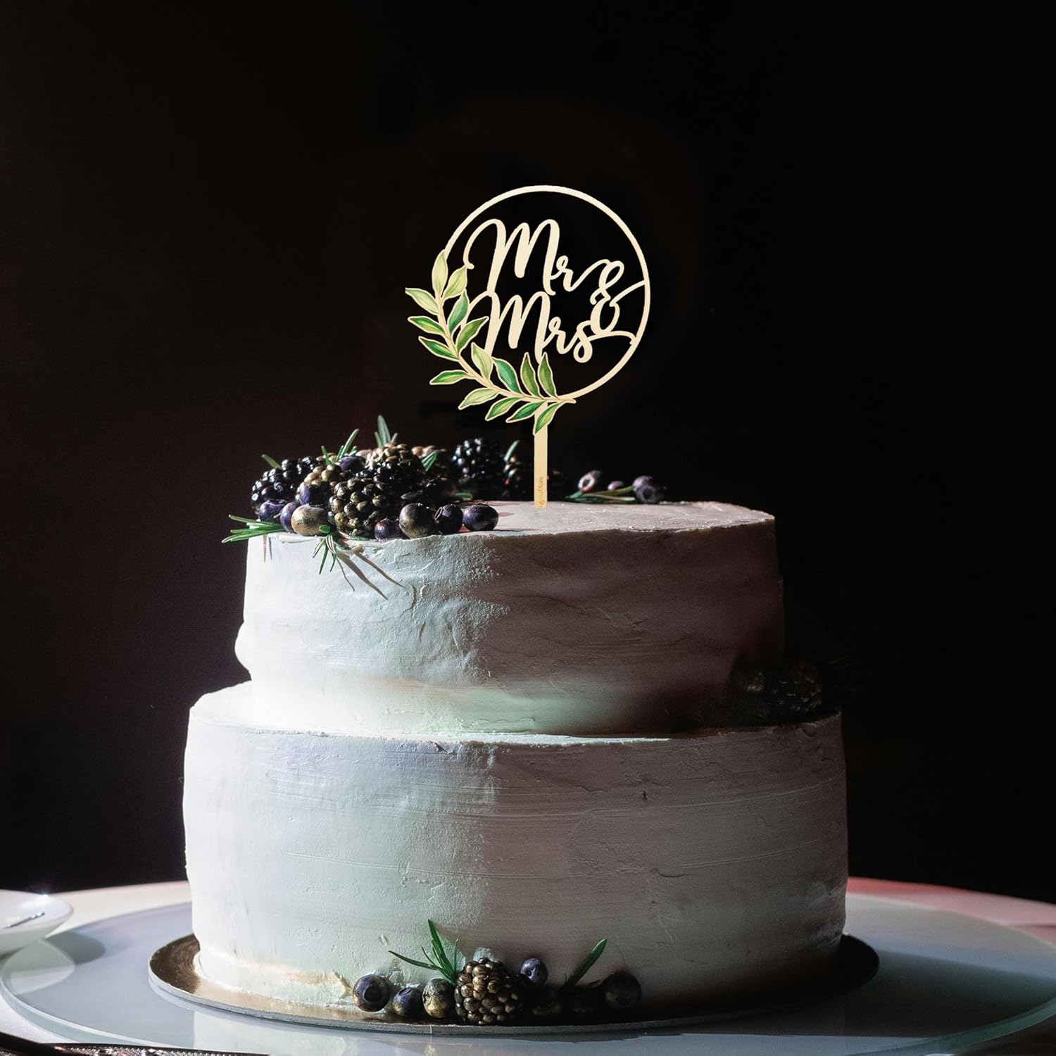 Rustic Wooden Mr and Mrs Cake Topper - Eco-Friendly