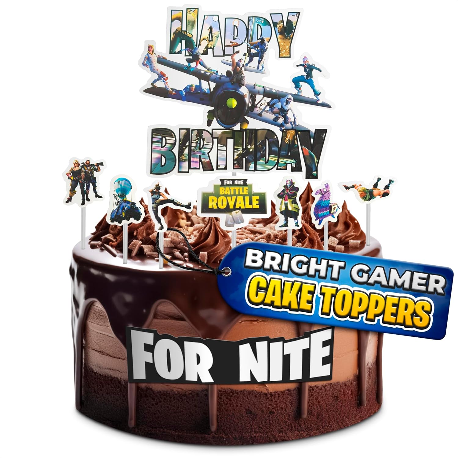V TOWER Video Game Cake Topper Set