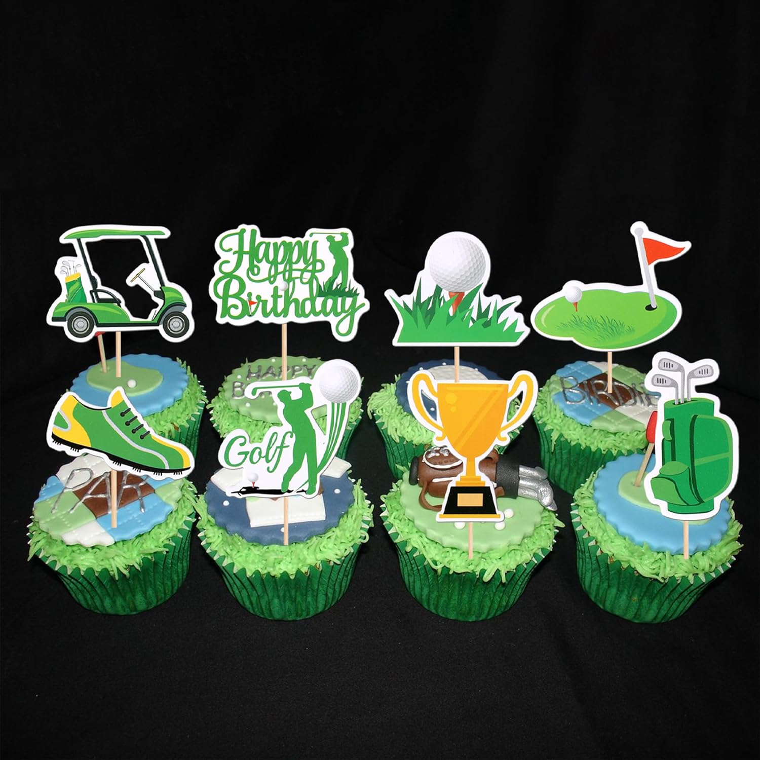 ZHUOWEISM 32PCS Golf Trophy Cupcake Toppers