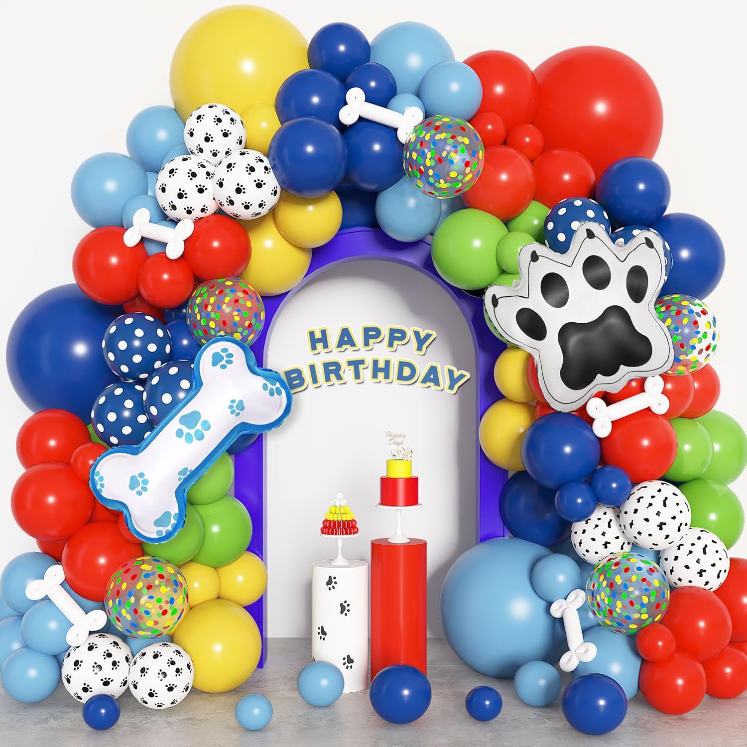 Amandir Paw Balloon Garland Kit for Dog Theme Party