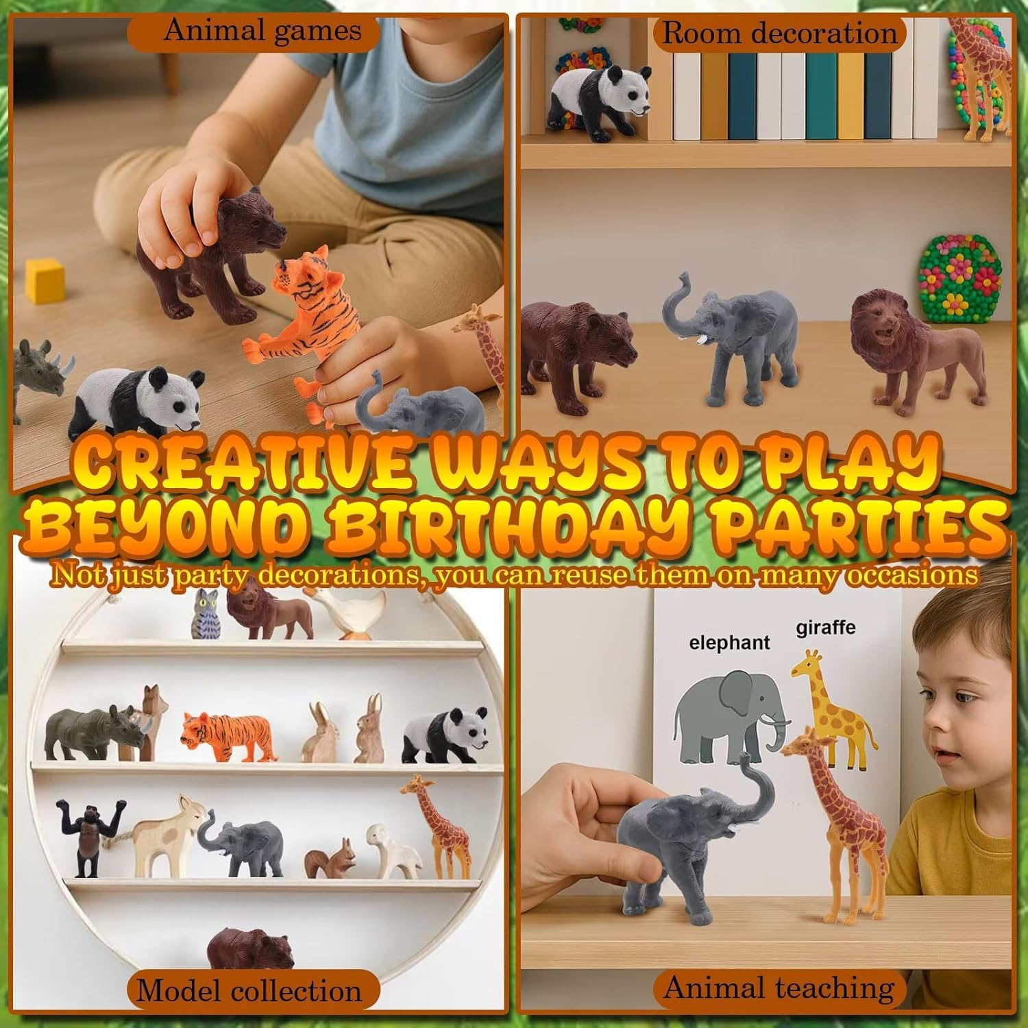 26 Piece Jungle Animal Cake Toppers Decor Set