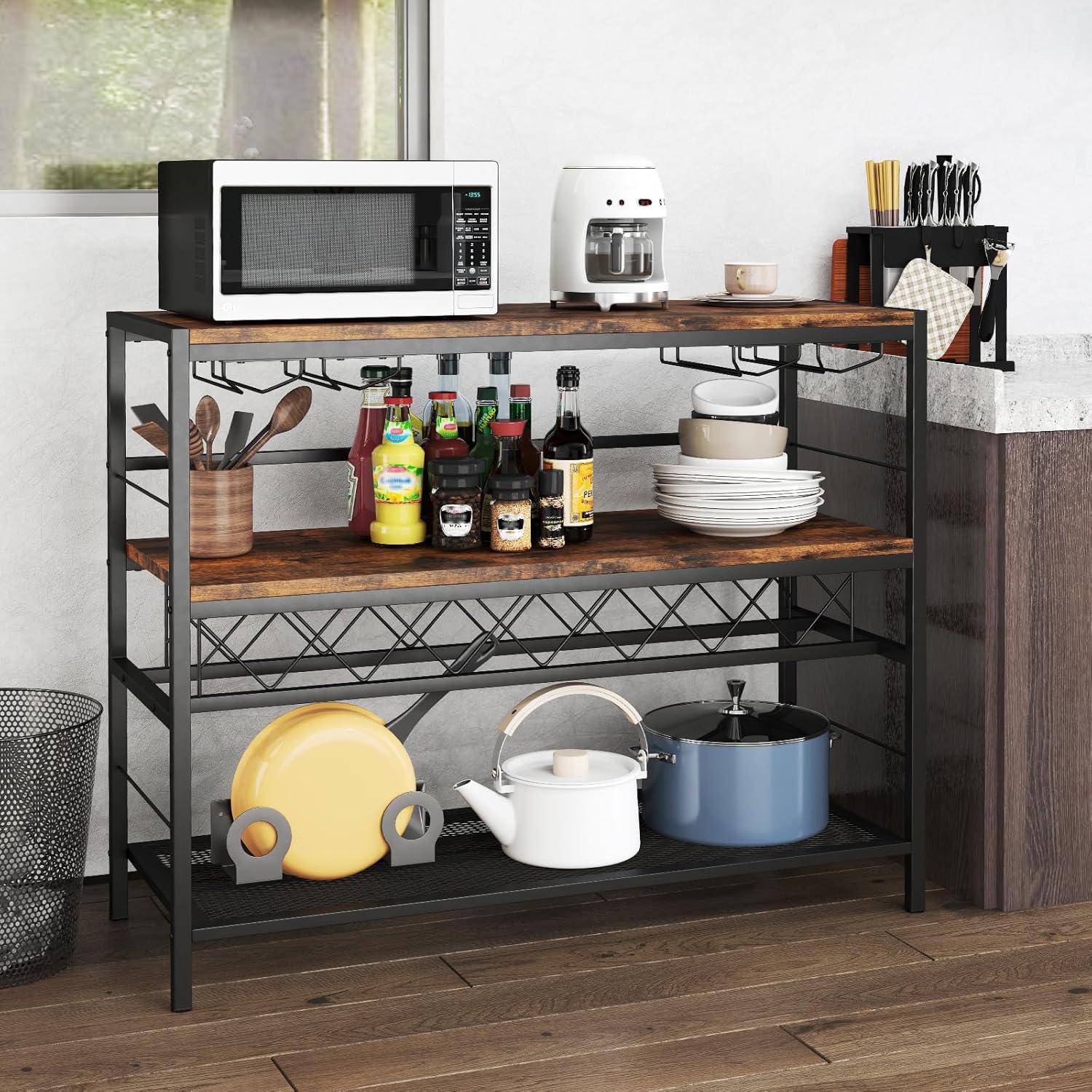 Giantex 4-Tier Wine Rack Table 7-Bottle Storage