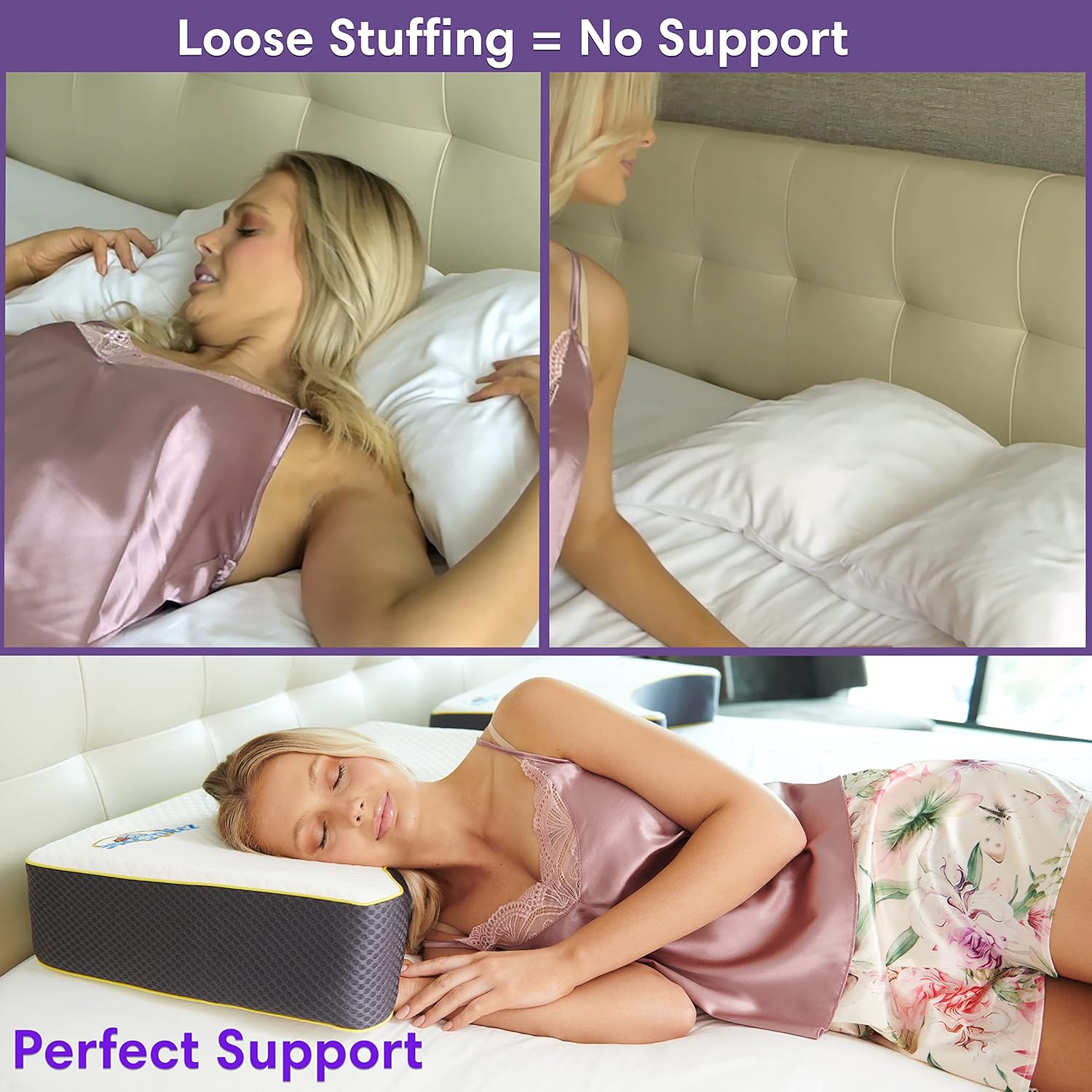 Sleepnitez Back and Side Sleeper Pillow for Neck and Shoulder Pain Relief