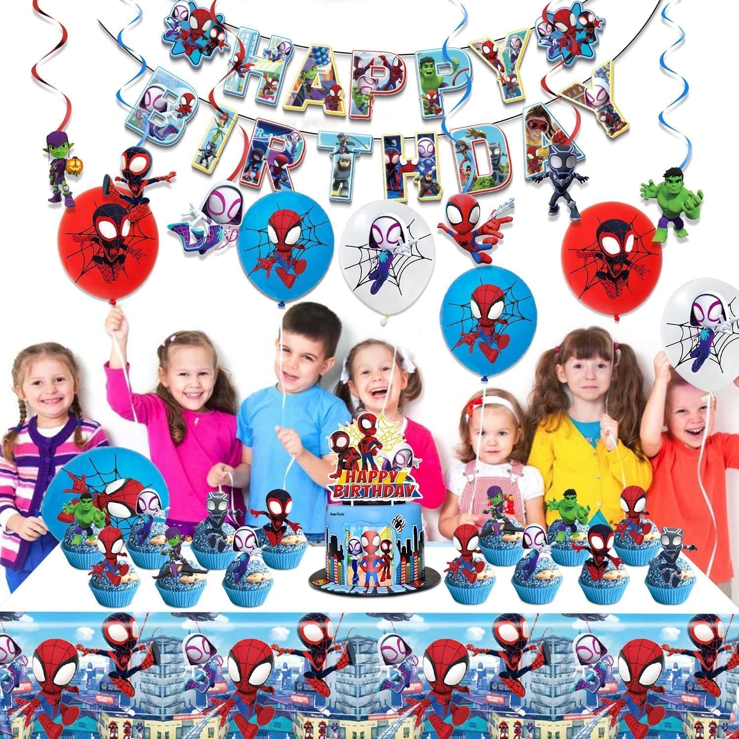 Spidey Themed Birthday Decorations Kit