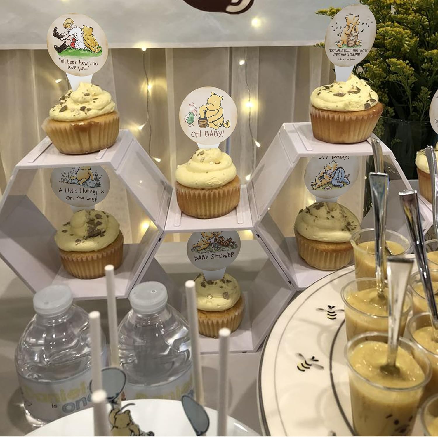 48Pcs Bear Themed Cupcake Toppers for Baby Showers and Birthday Parties