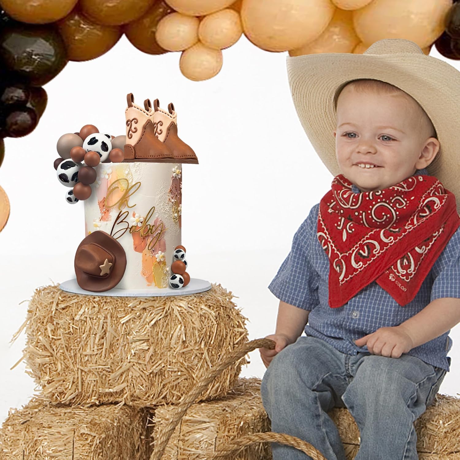 28PCS Cowboy Cake Toppers Western Theme Decorations